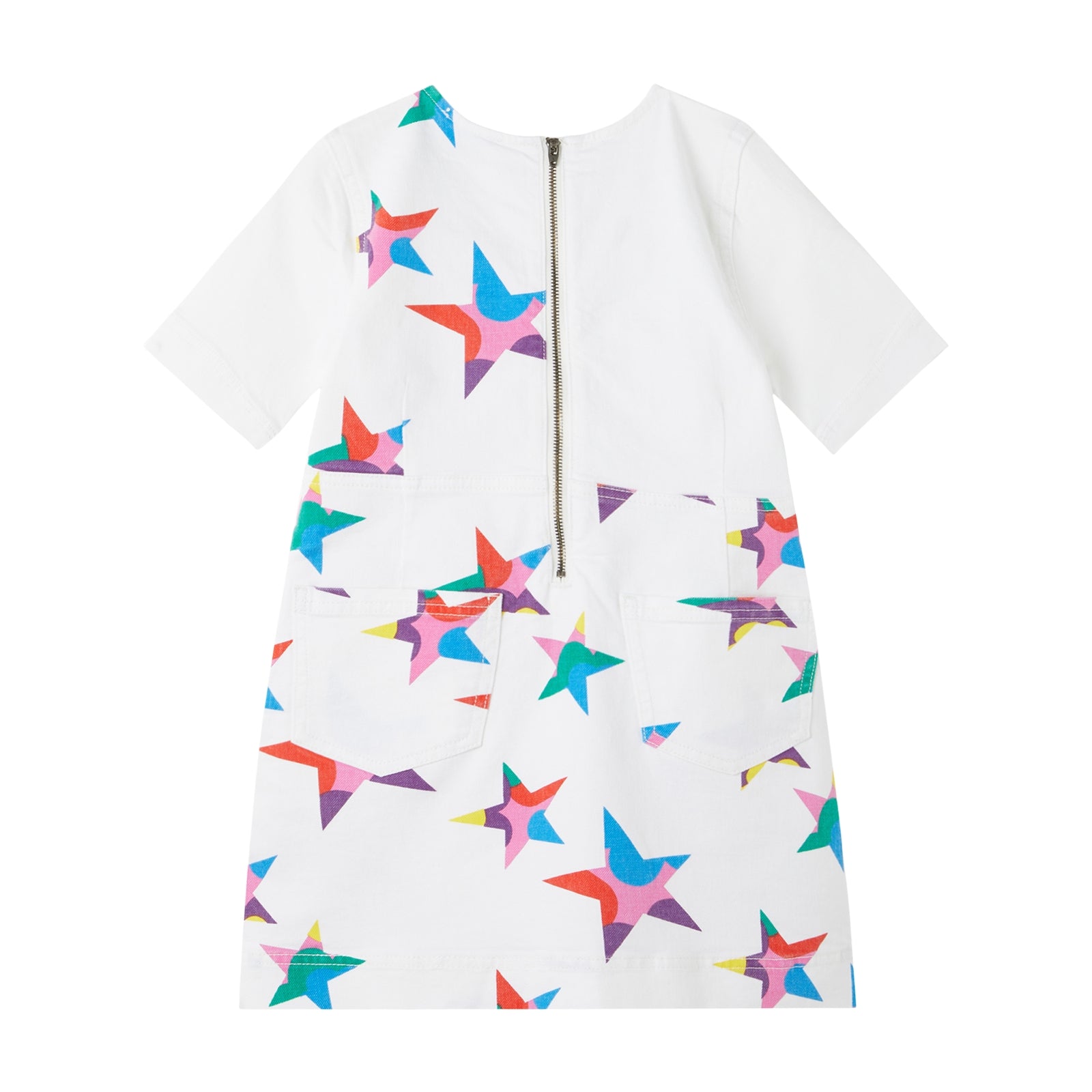 Girls White Star Cotton Dress