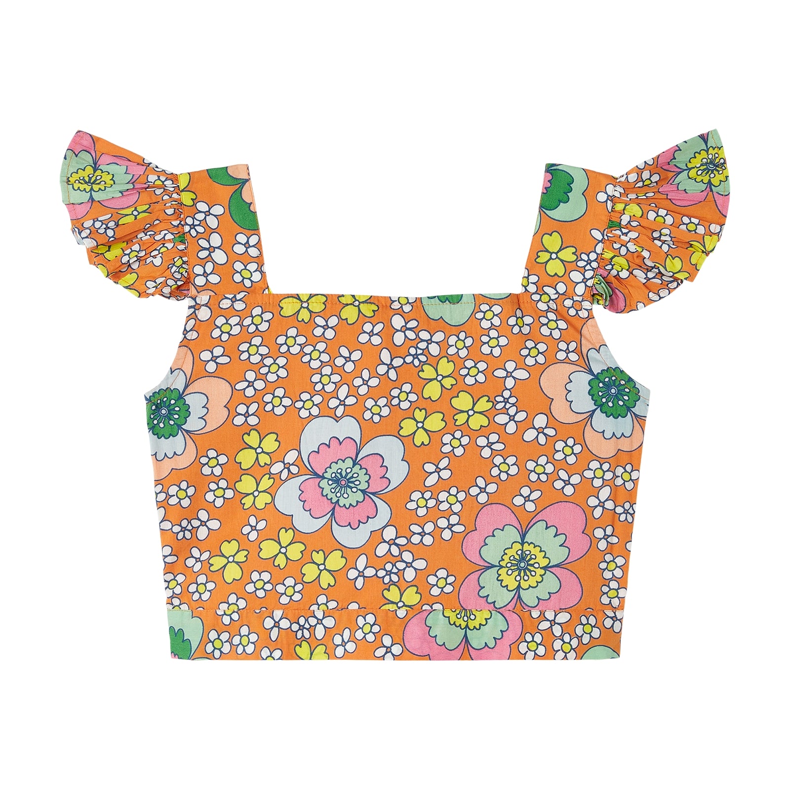 Girls Multicolor Floral Cotton Top