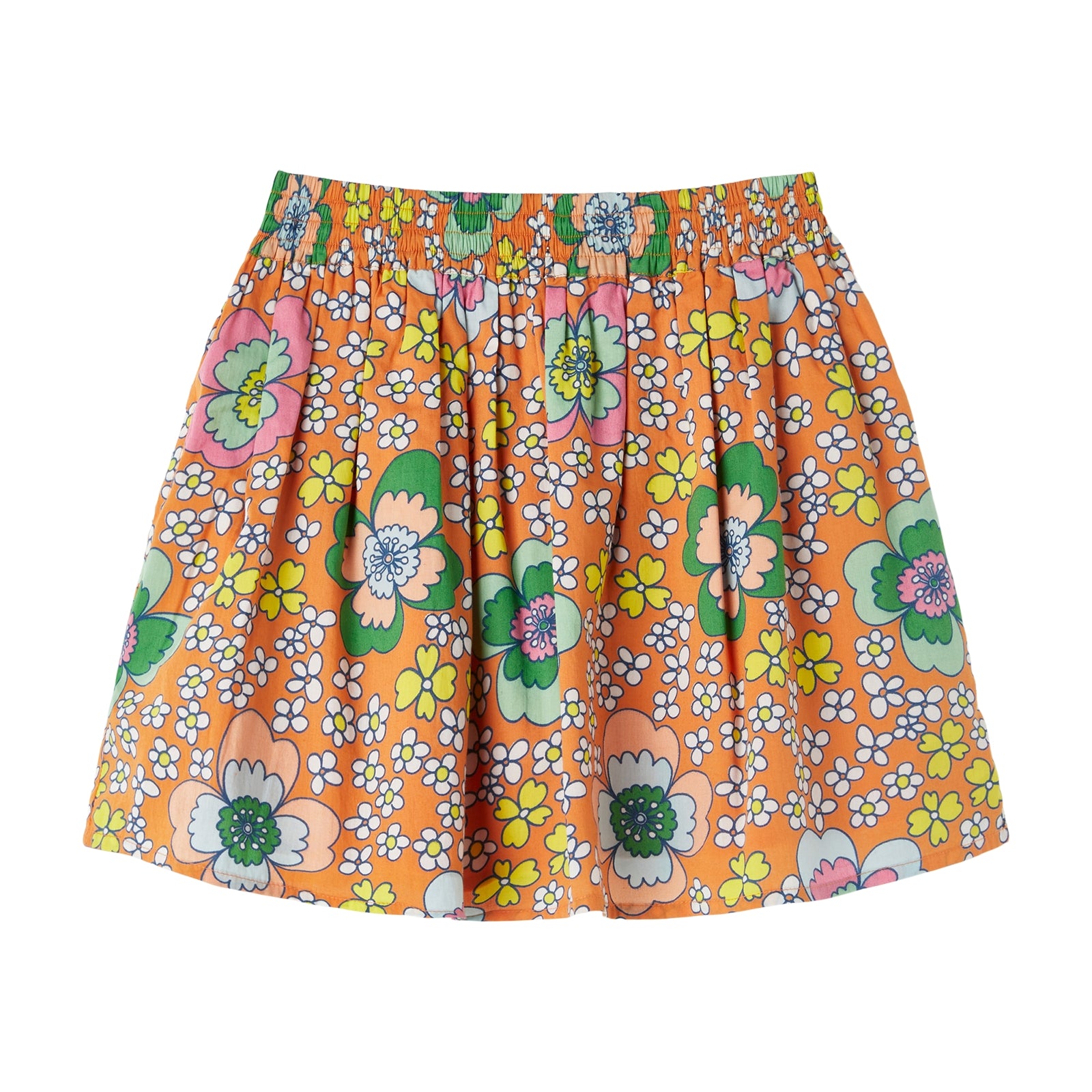 Girls Multicolor Floral Cotton Skirt