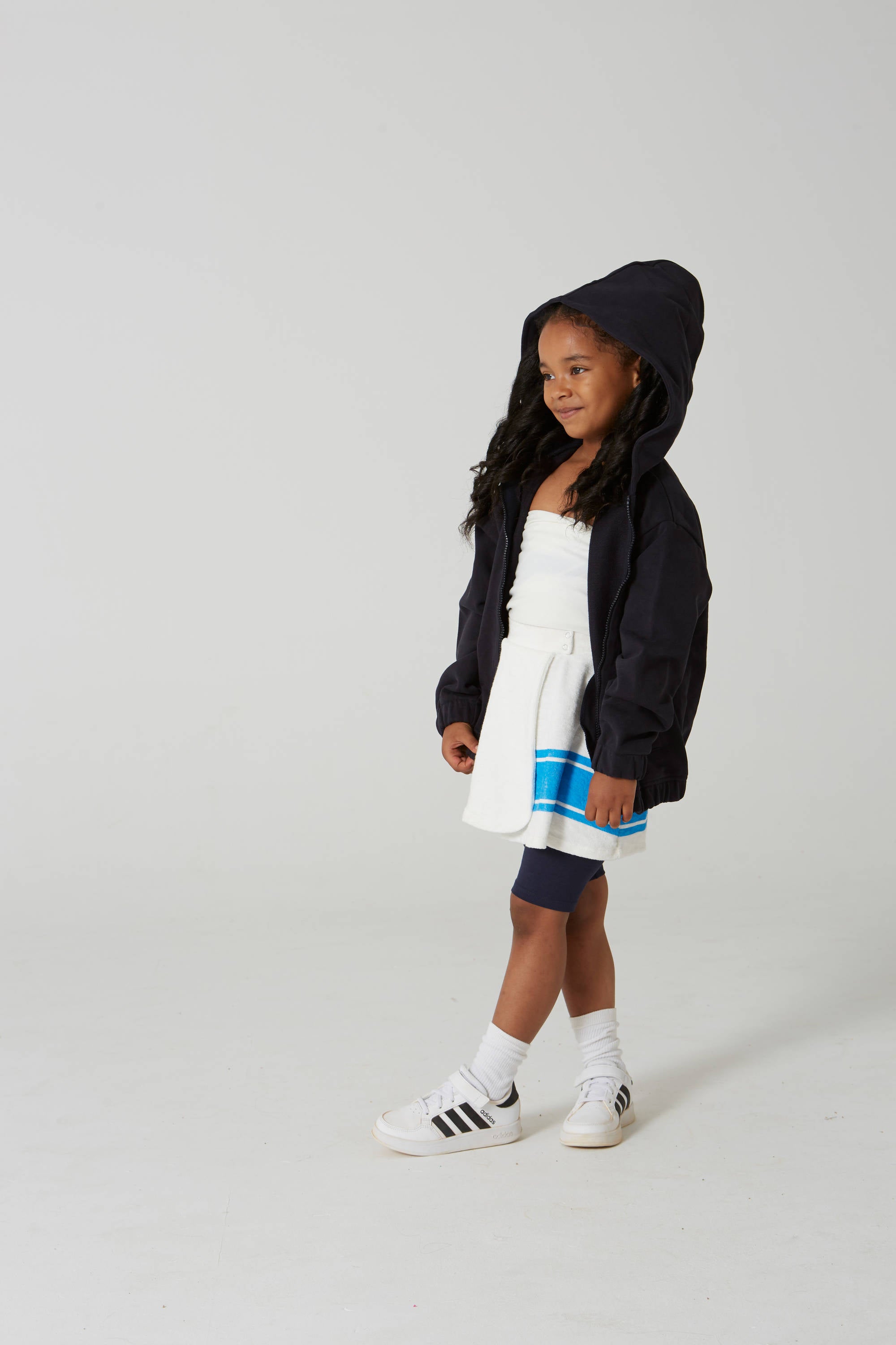 Girls White Cotton Skirt