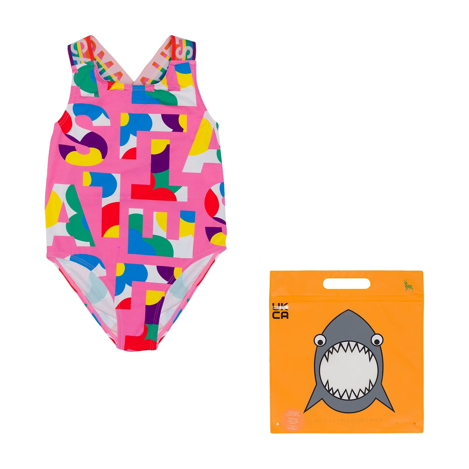 Girls Pink Logo Swimsuit