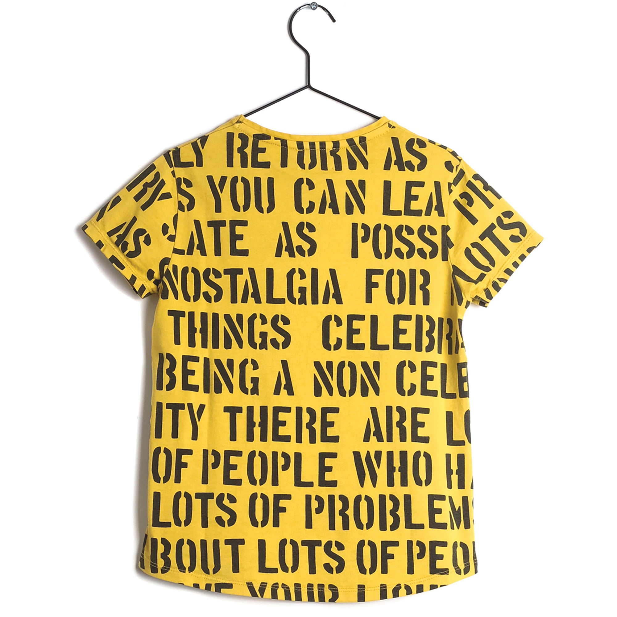 Girls Yellow Printed Cotton T-shirt