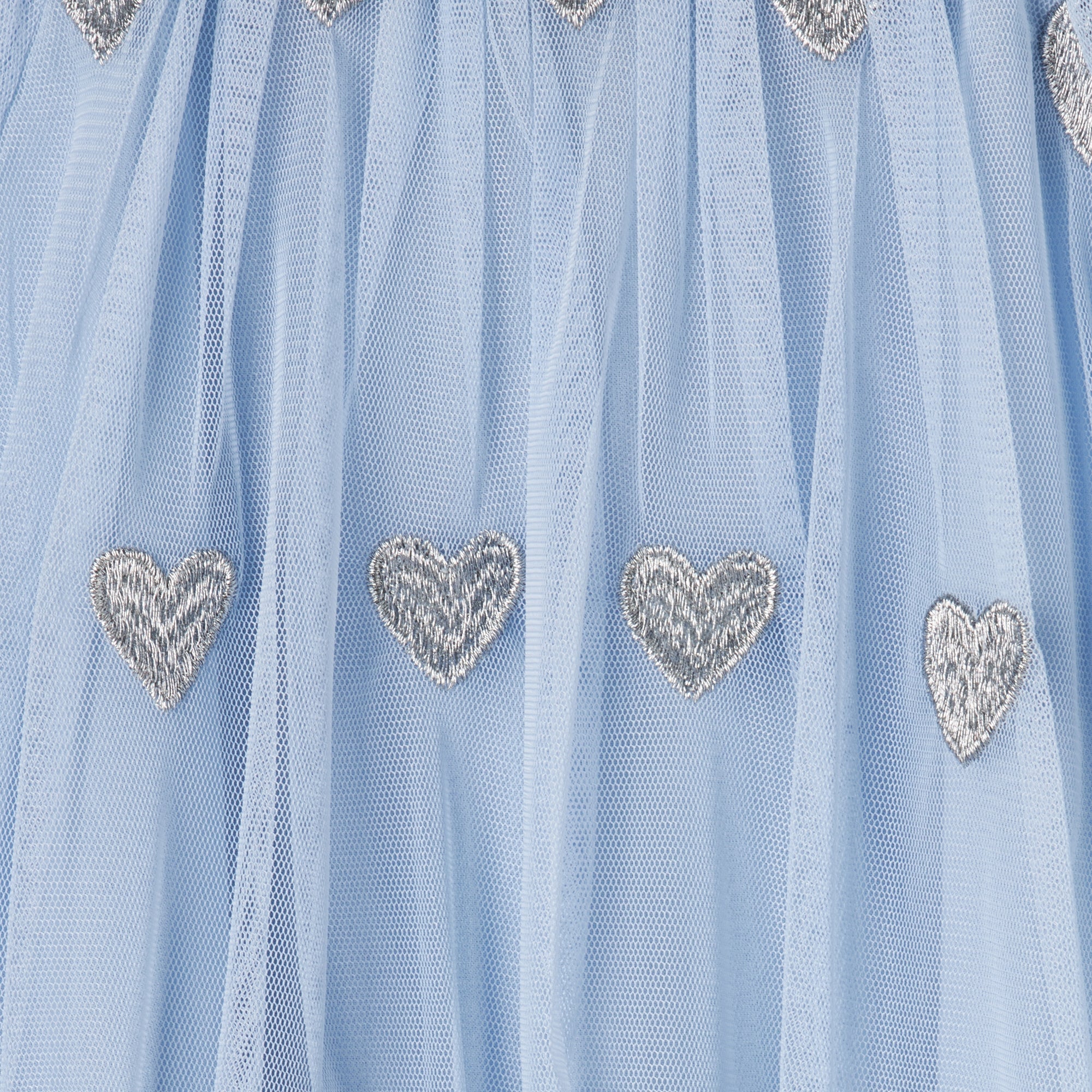 Girls Light Blue Embroidered Dress