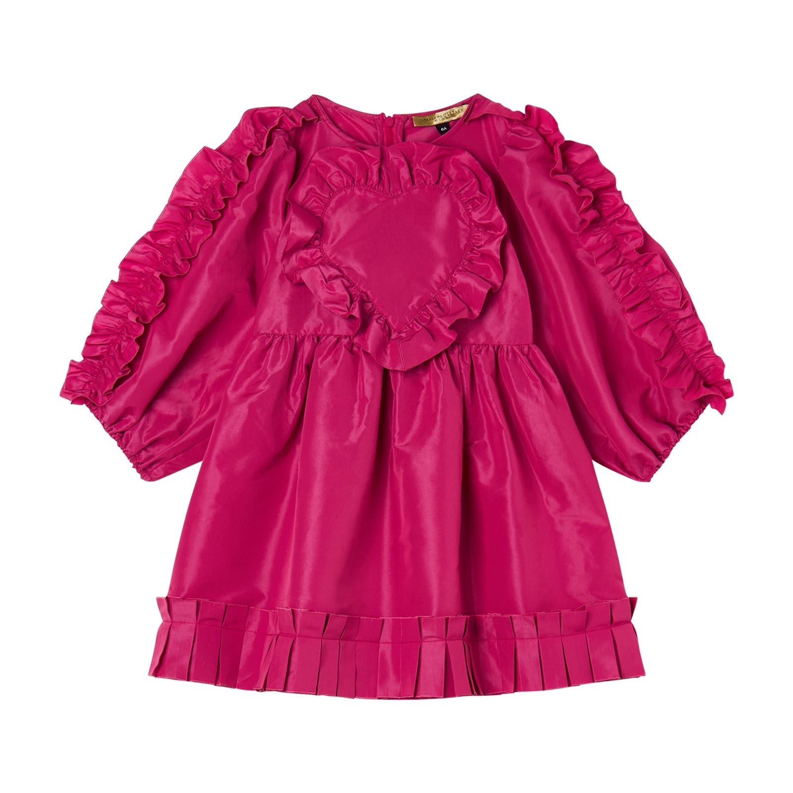 Girls Fuchsia Ruffled Dress