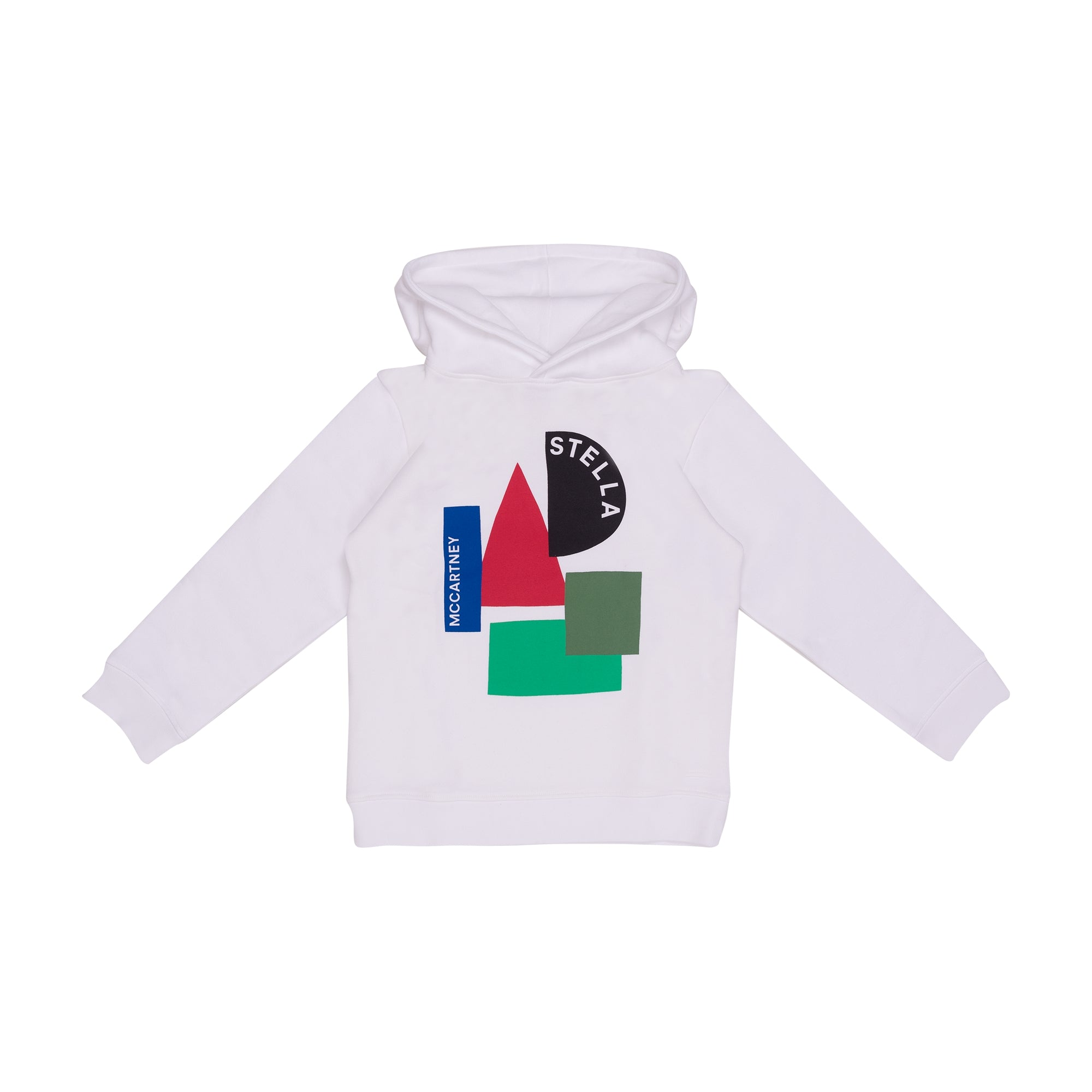 Boys White Printed Hooded Sweatshirt