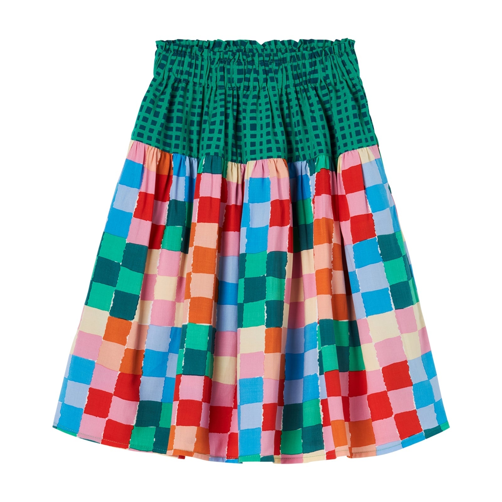 Girls Multicolor Check Skirt