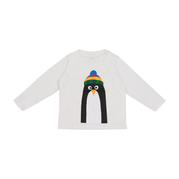 Baby Boys & Girls White Printed Cotton T-Shirt
