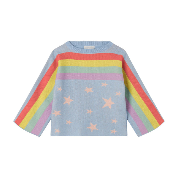 Girls Light Blue Stars Sweater
