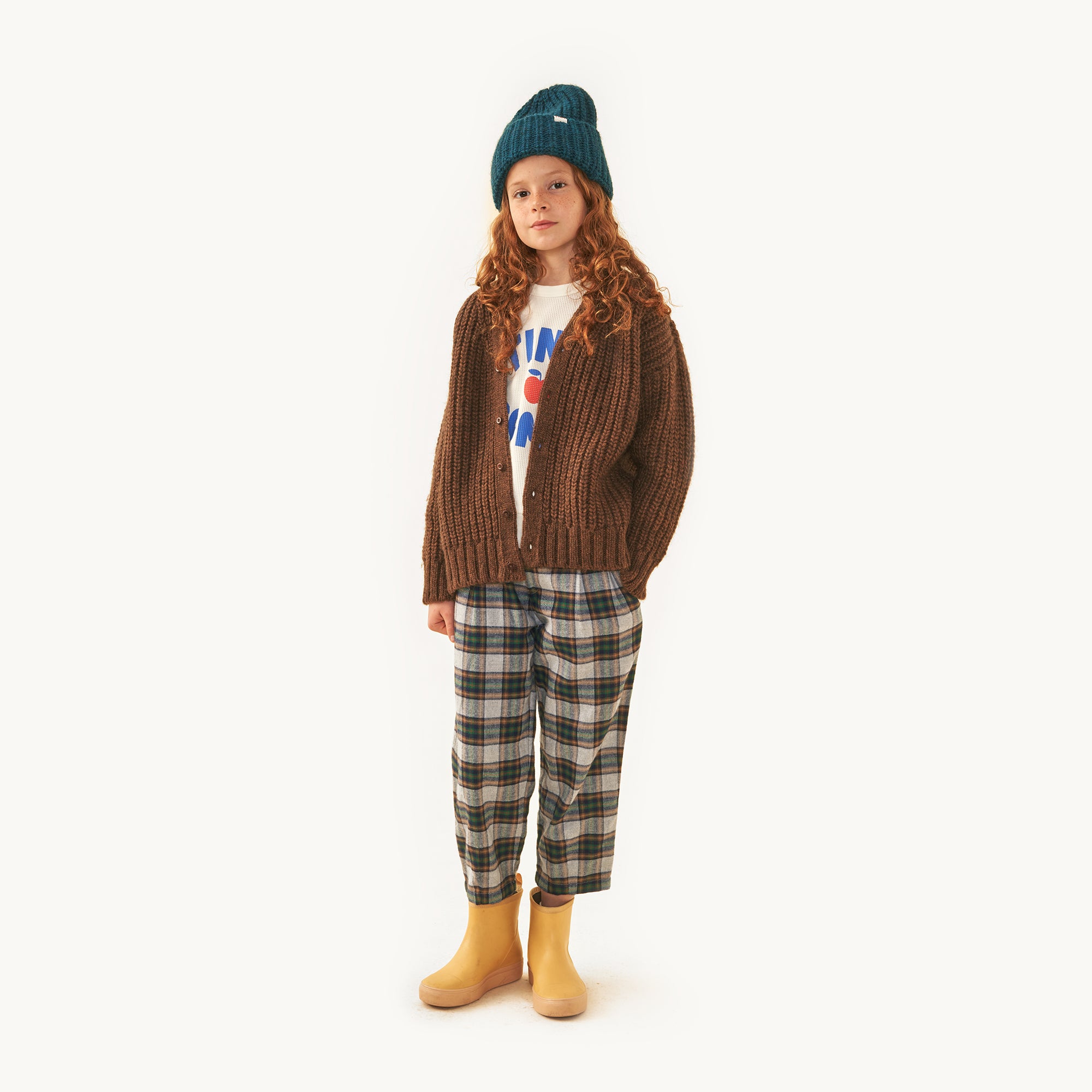 Boys & Girls Grey Check Cotton Trousers