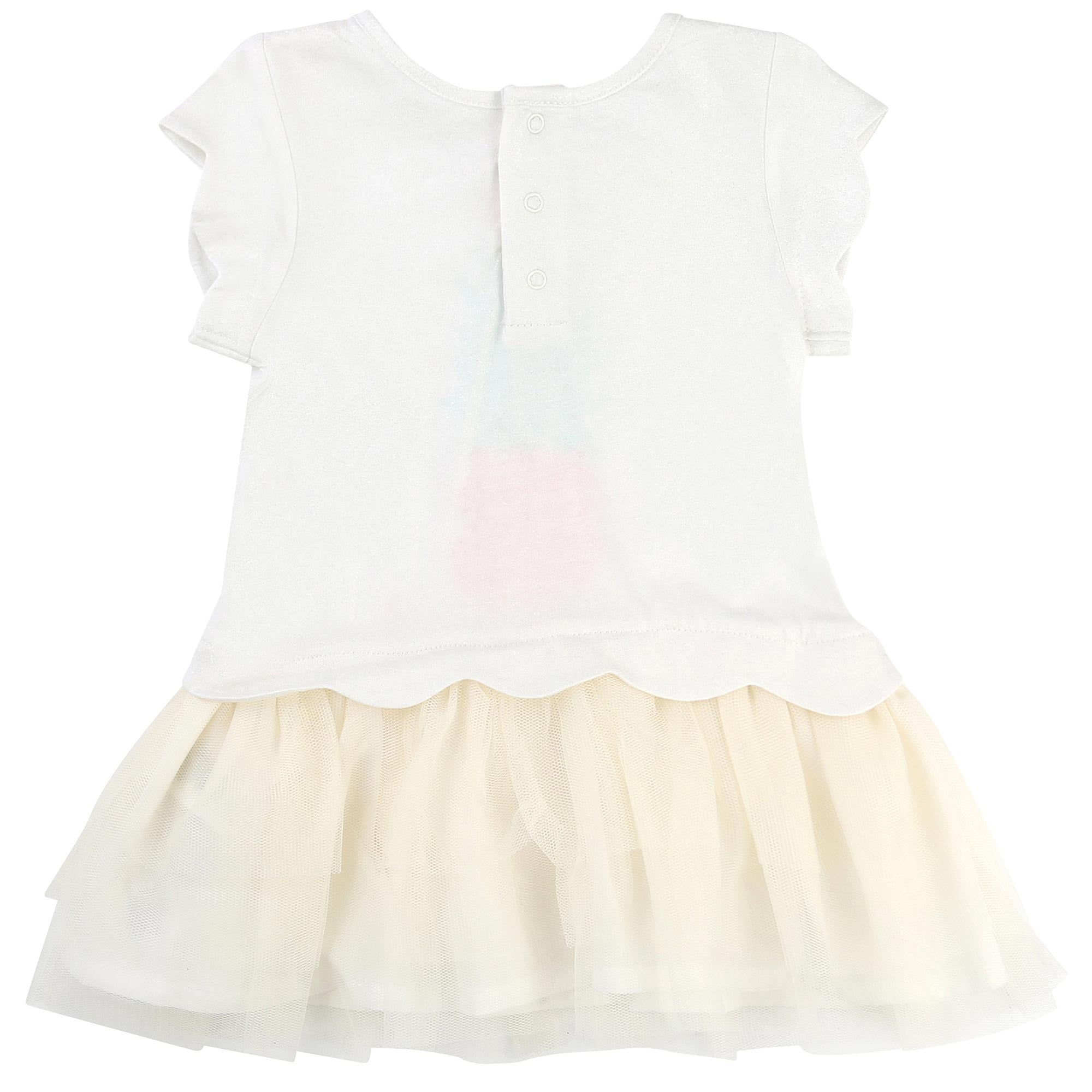 Baby Girls White Jersey & Tulle Dress