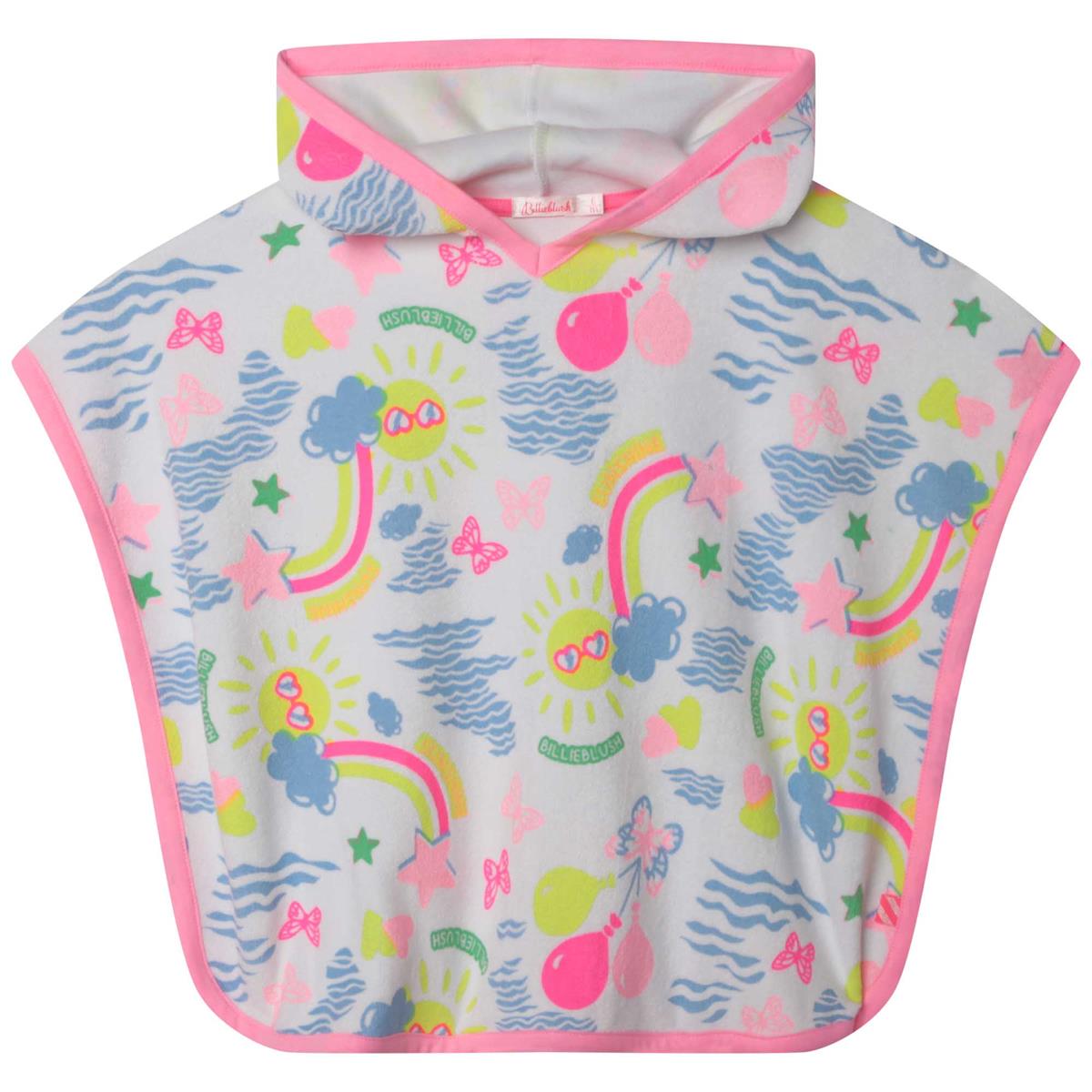 Girls Pink Printed Bathrobe