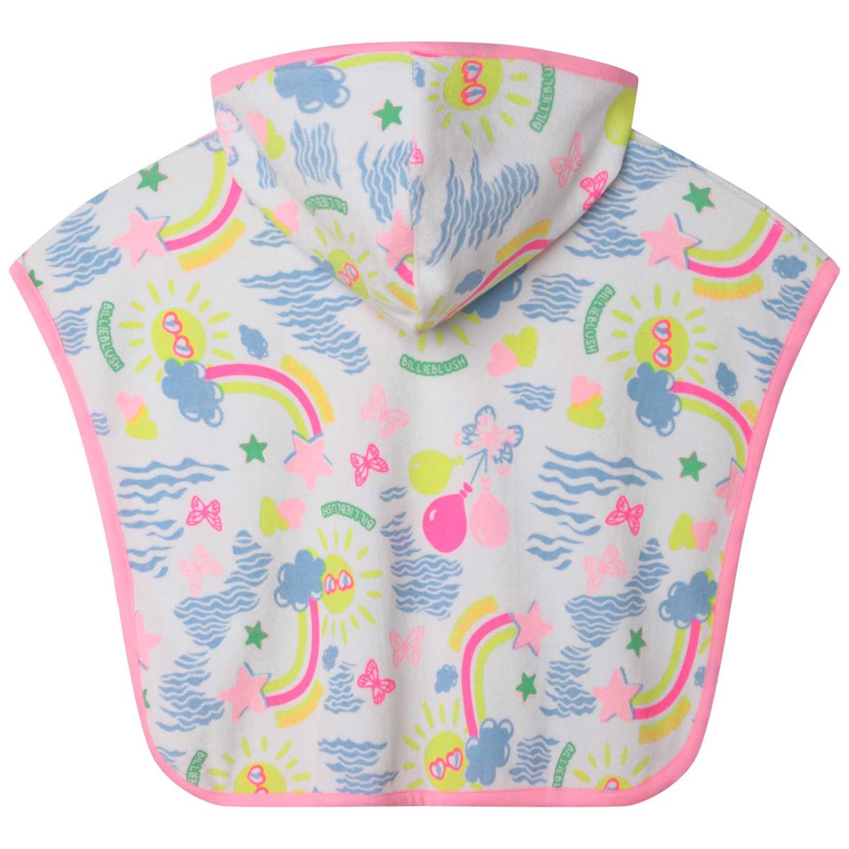 Girls Pink Printed Bathrobe