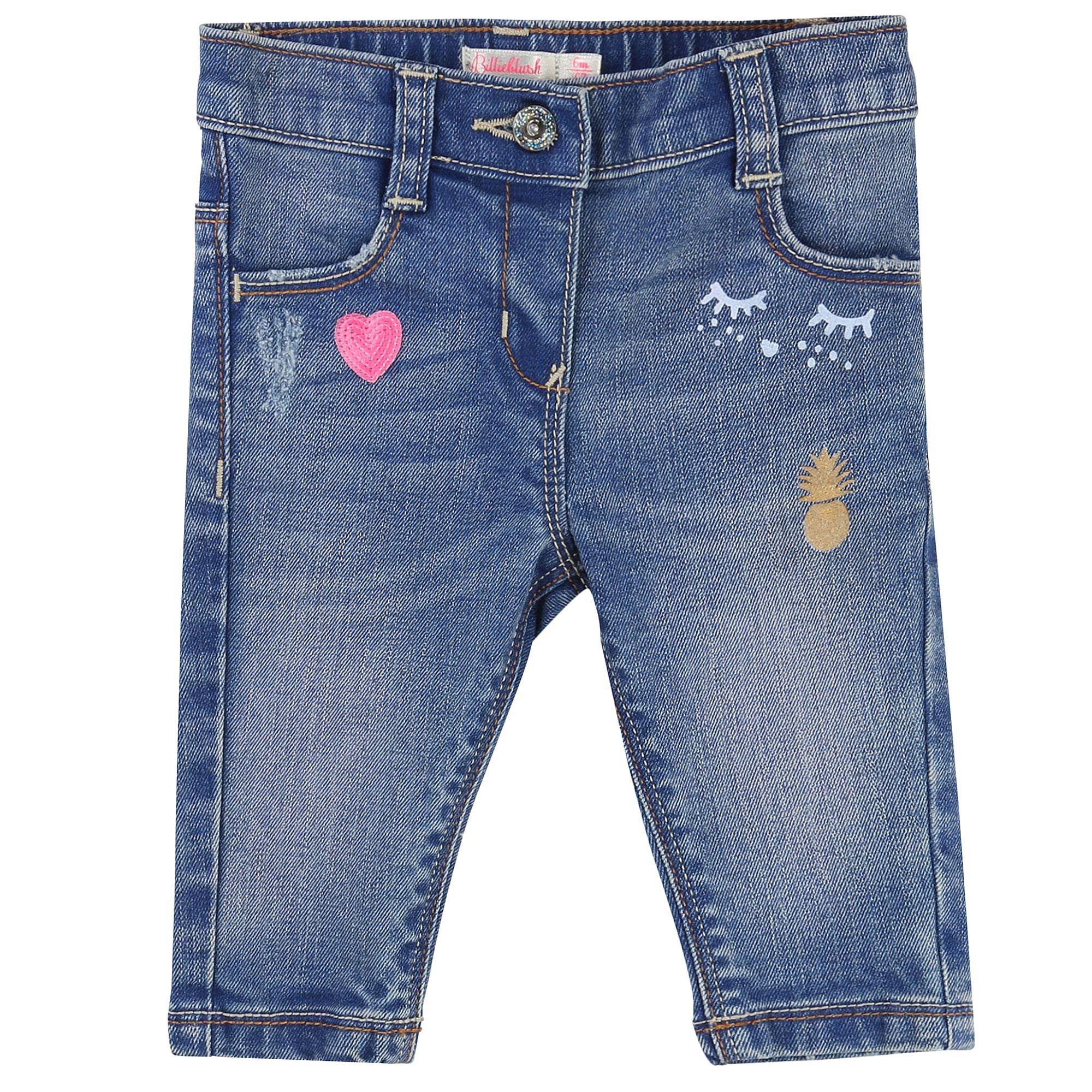 Baby Girls Blue Cotton Jeans