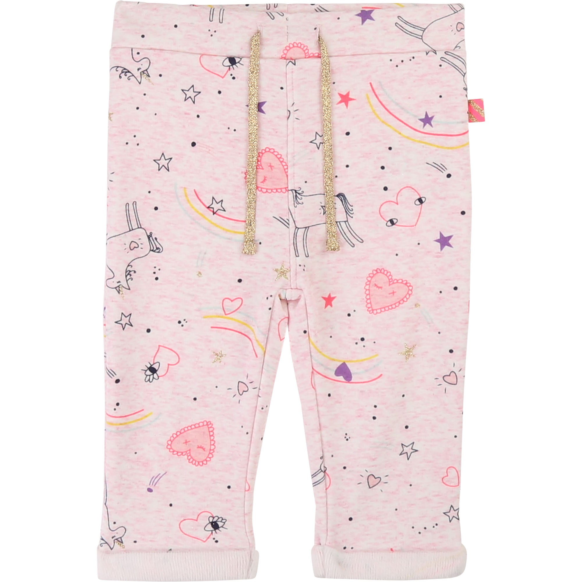 Baby Girls Pink Printed Trousers