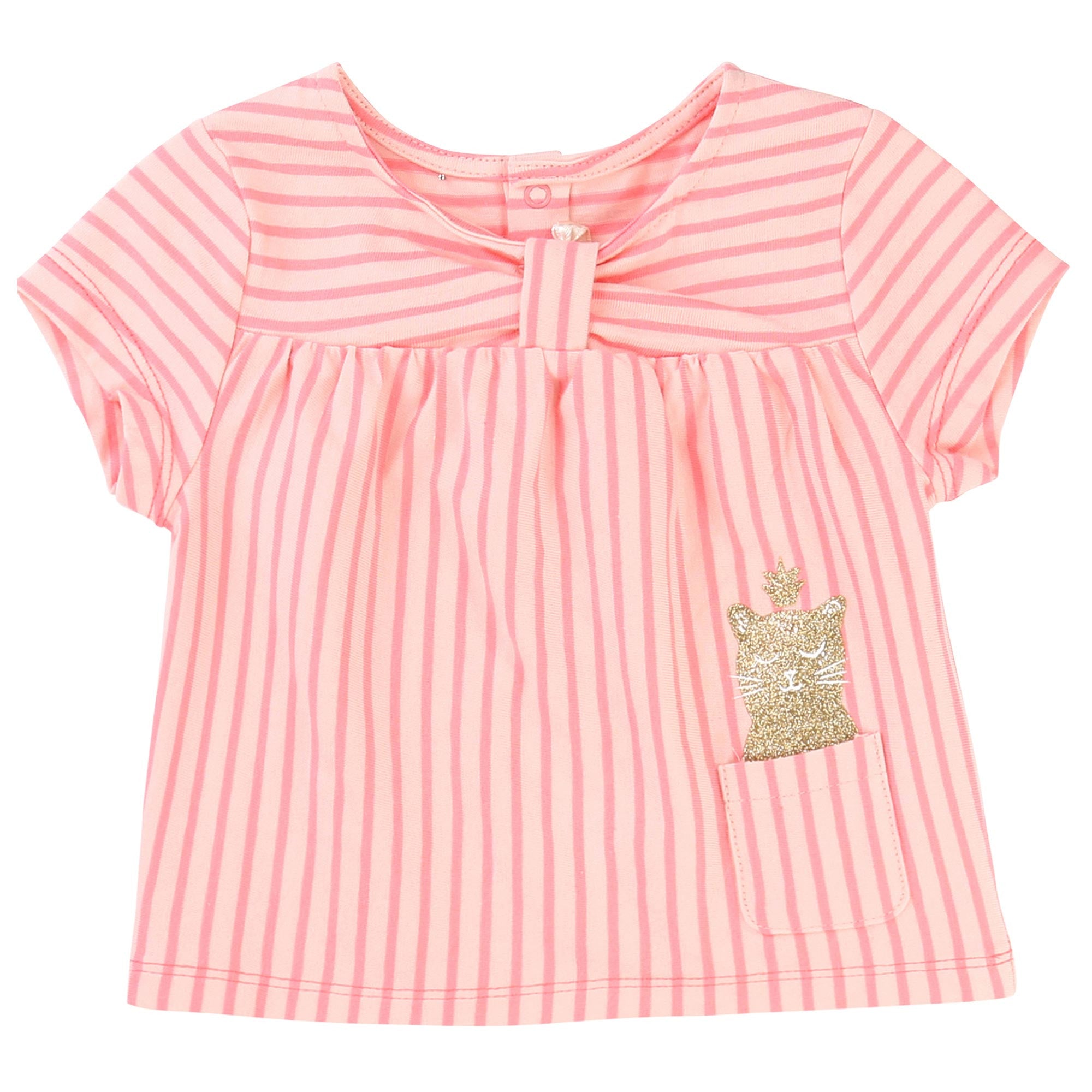 Baby Girls Pink Striped Cotton Blouse