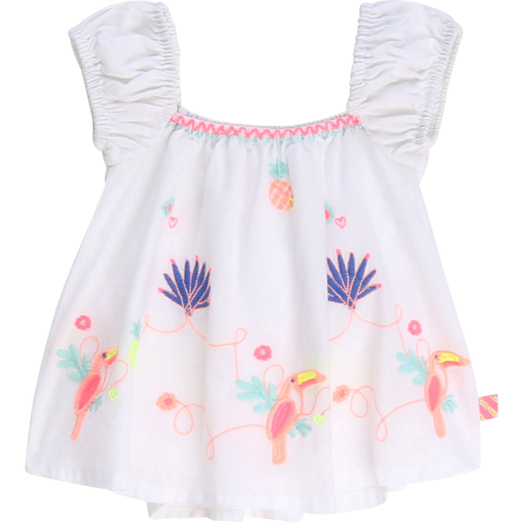 Baby Girls White Embroidery Cotton Top