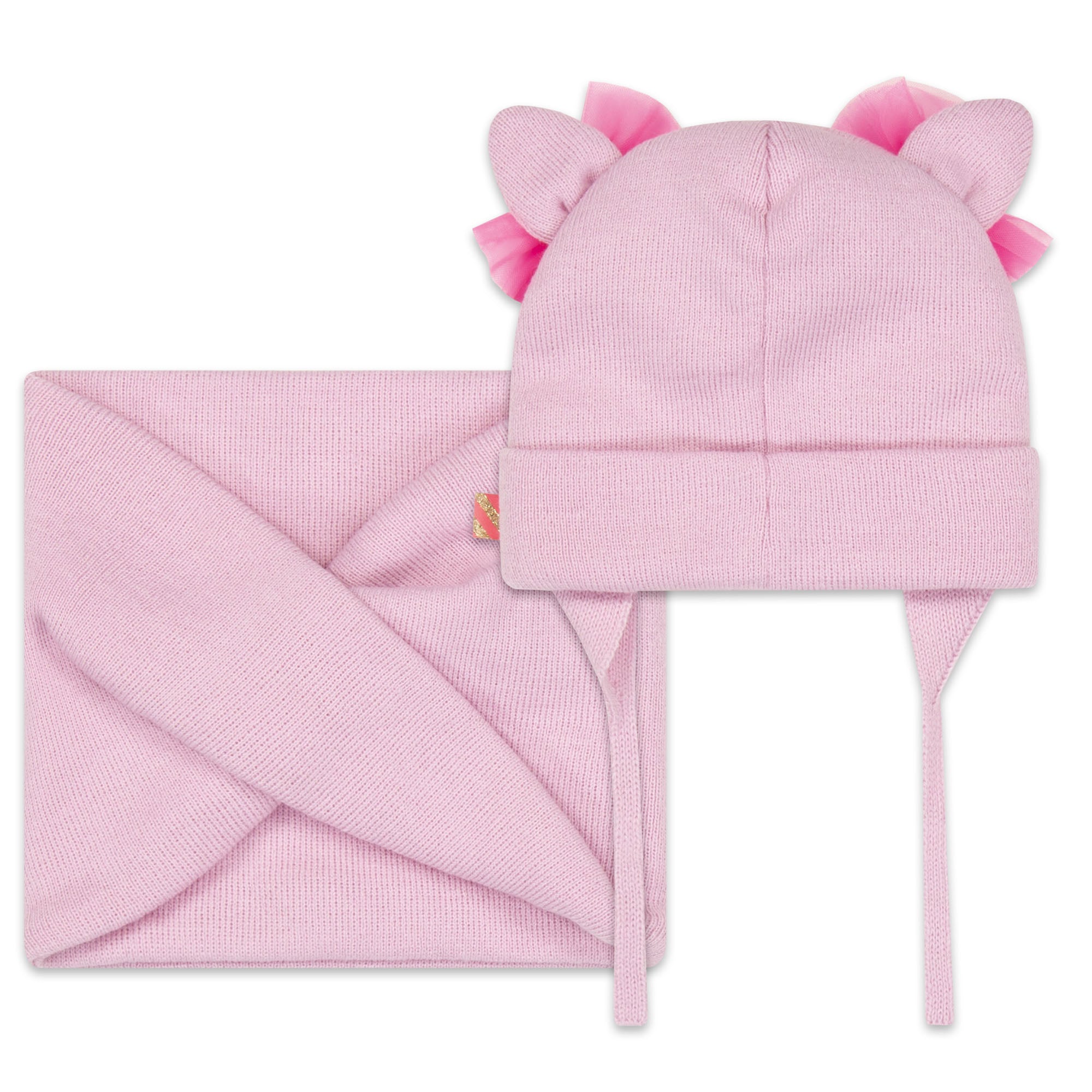 Girls Pink Hat & Scarf Set