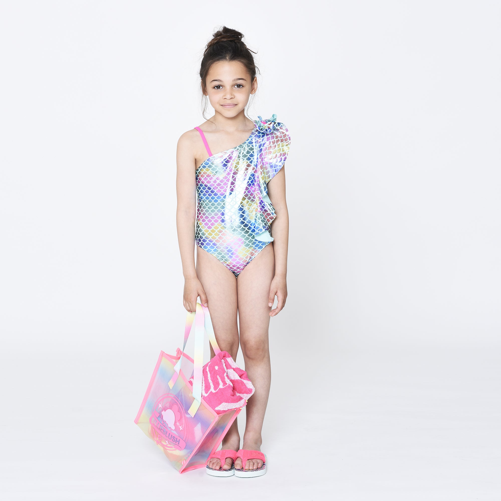 Girls Blue Gradient Swimsuit