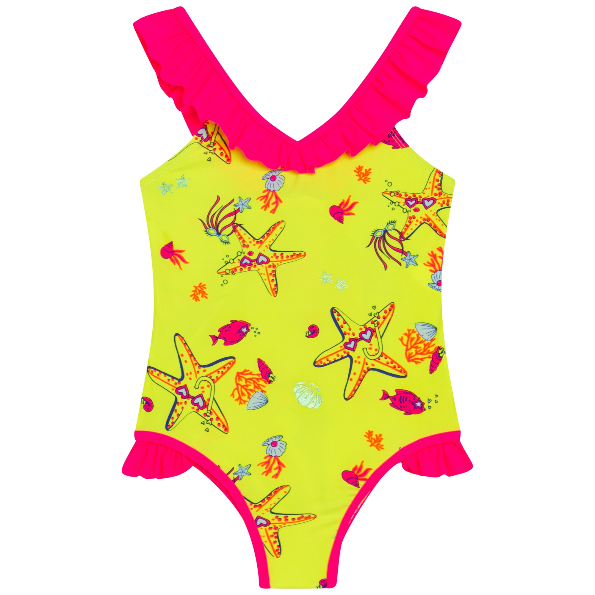 Girls Yellow Starfish Swimsuit