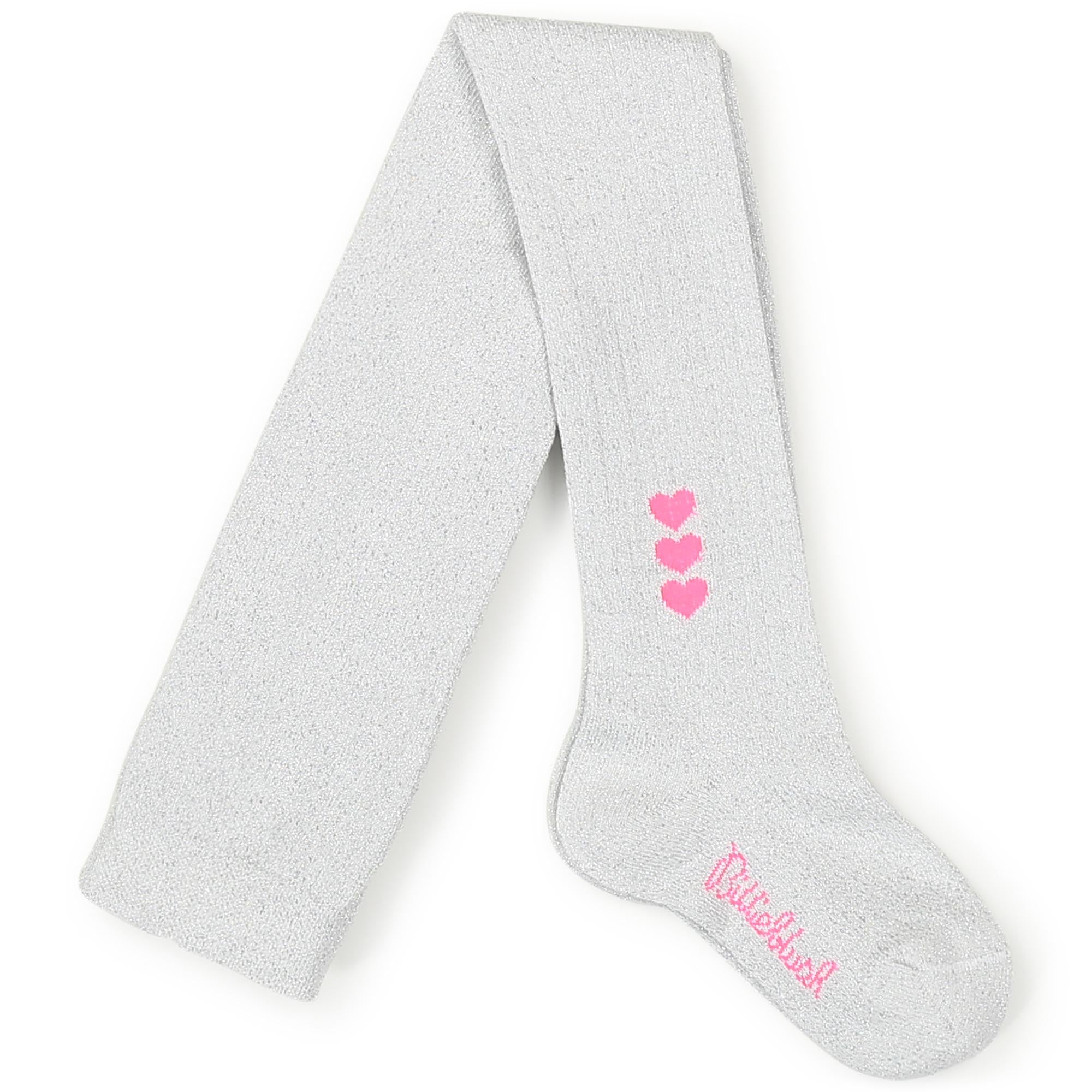 Girls White Logo Tights