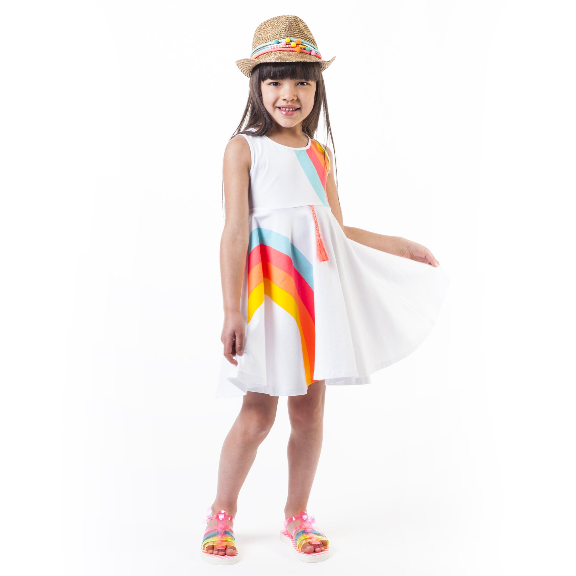 Girls Sun Hat With Chromatic Rope