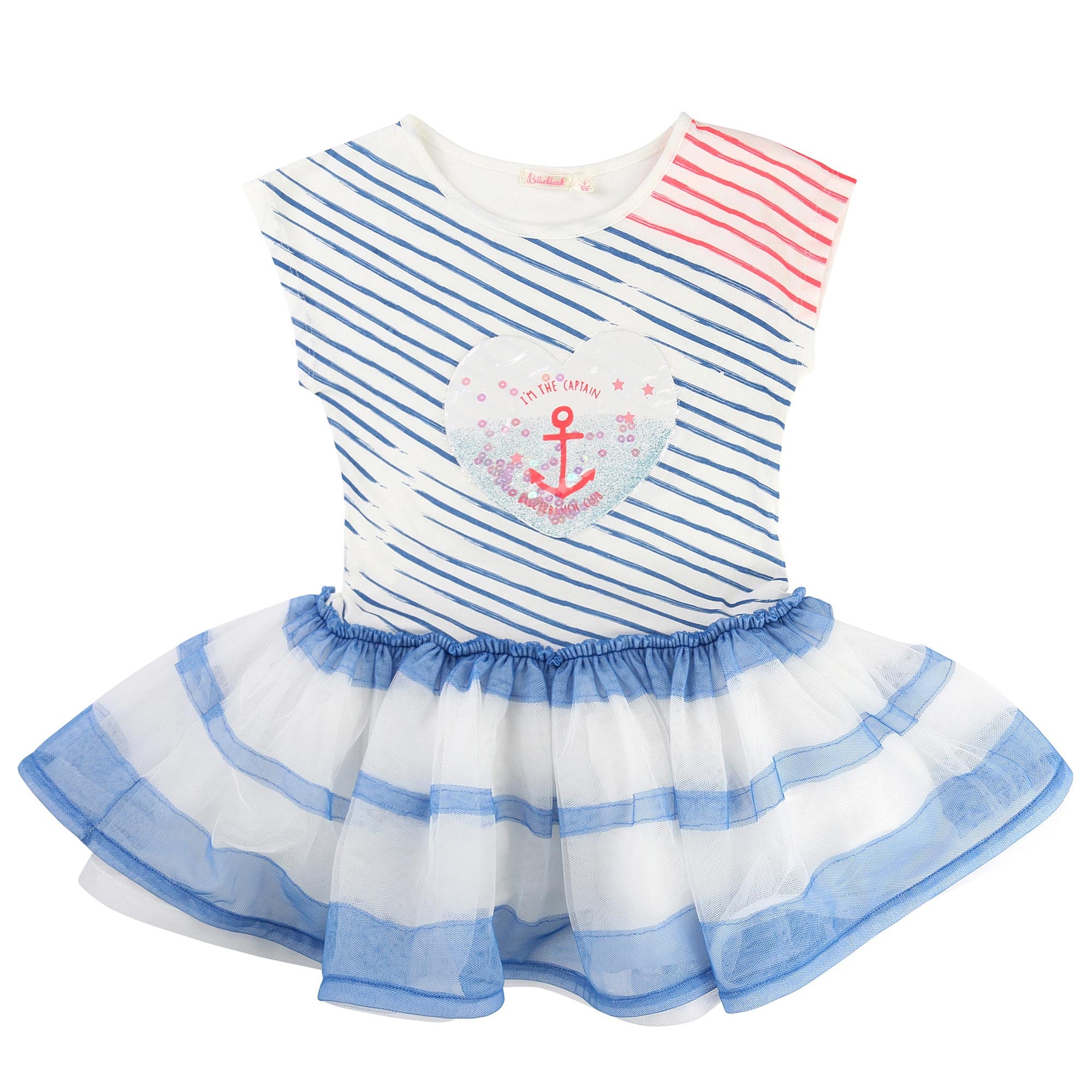 Girls Blue Striped Dress