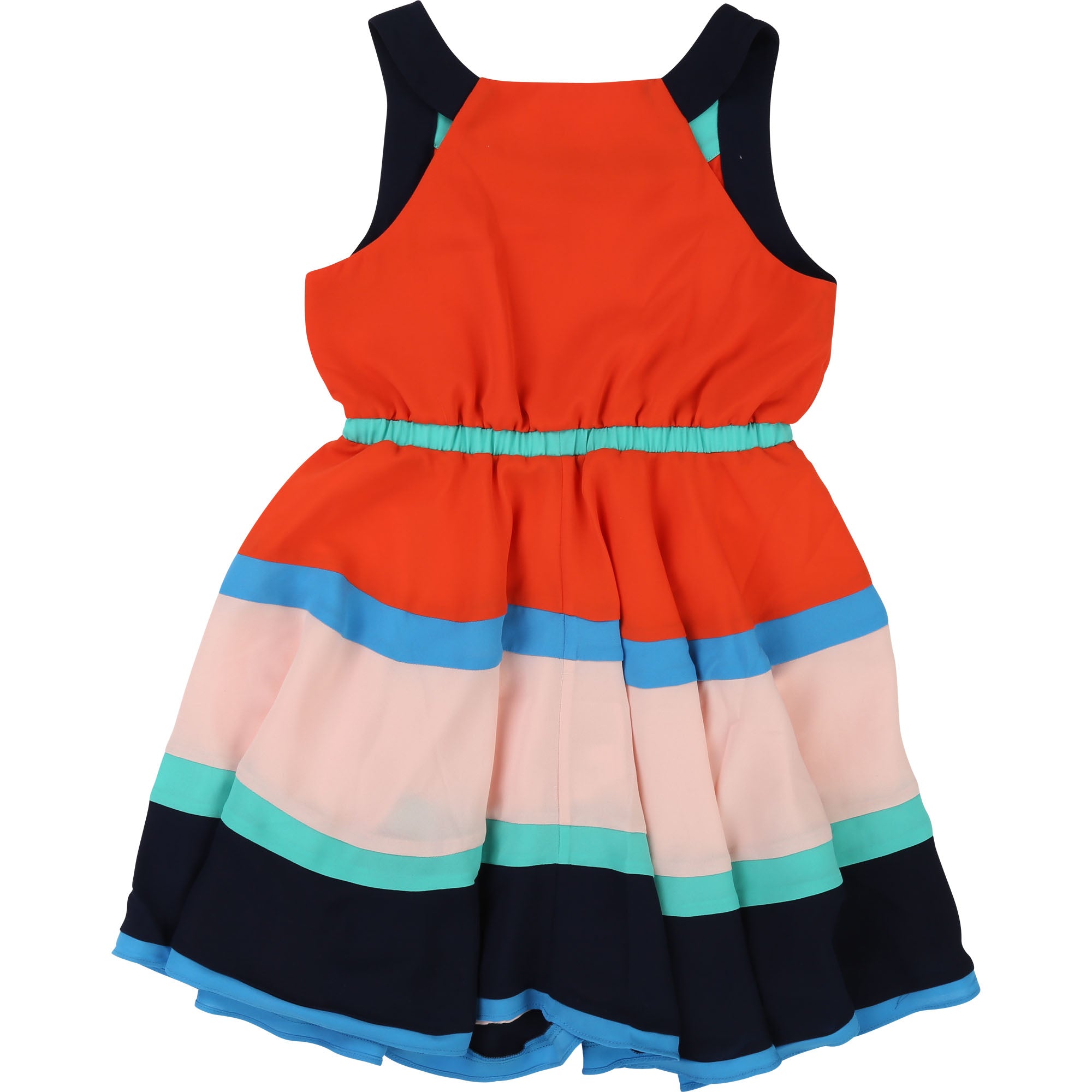 Girls Orange Collect Waist Dress