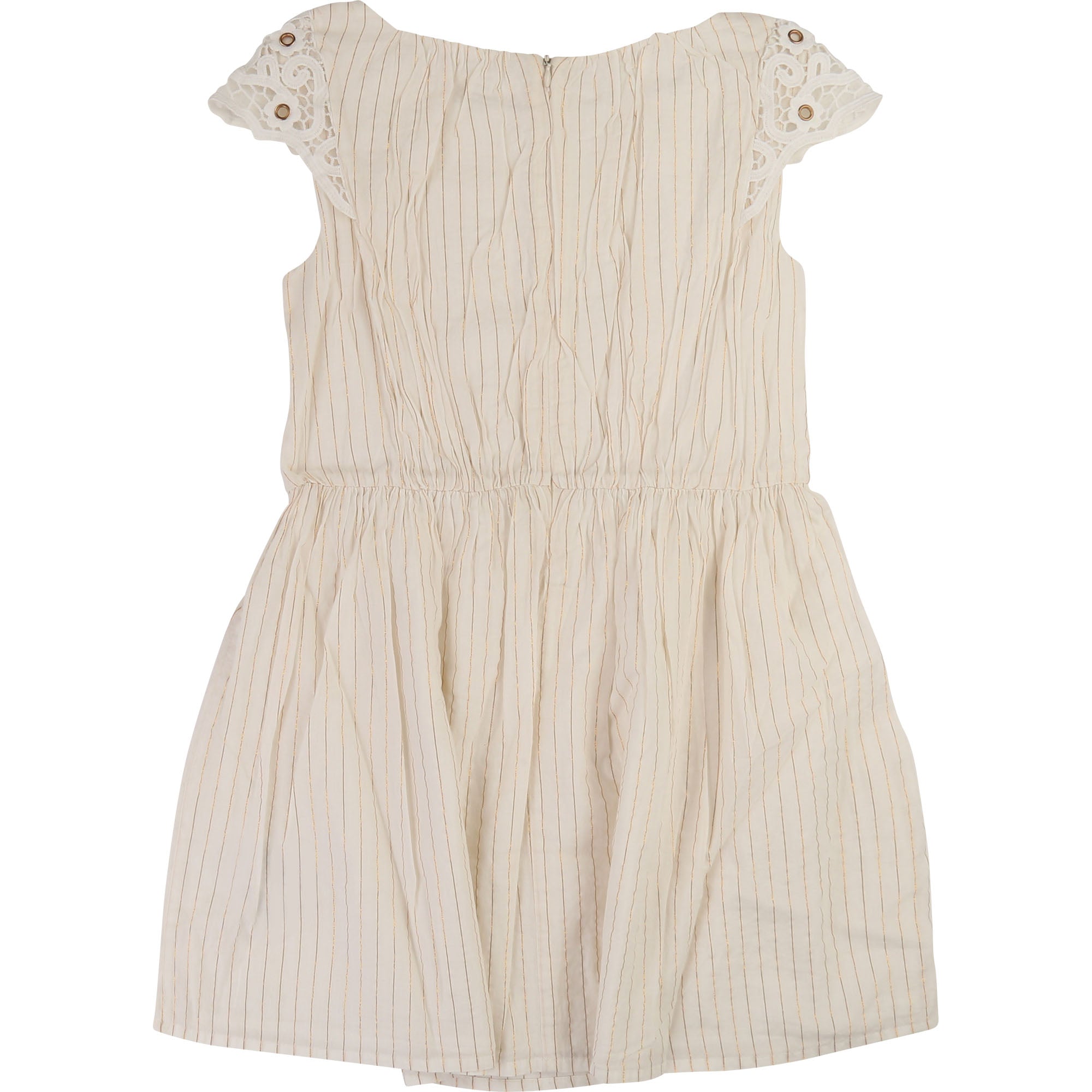 Girls Beige Cotton Dress