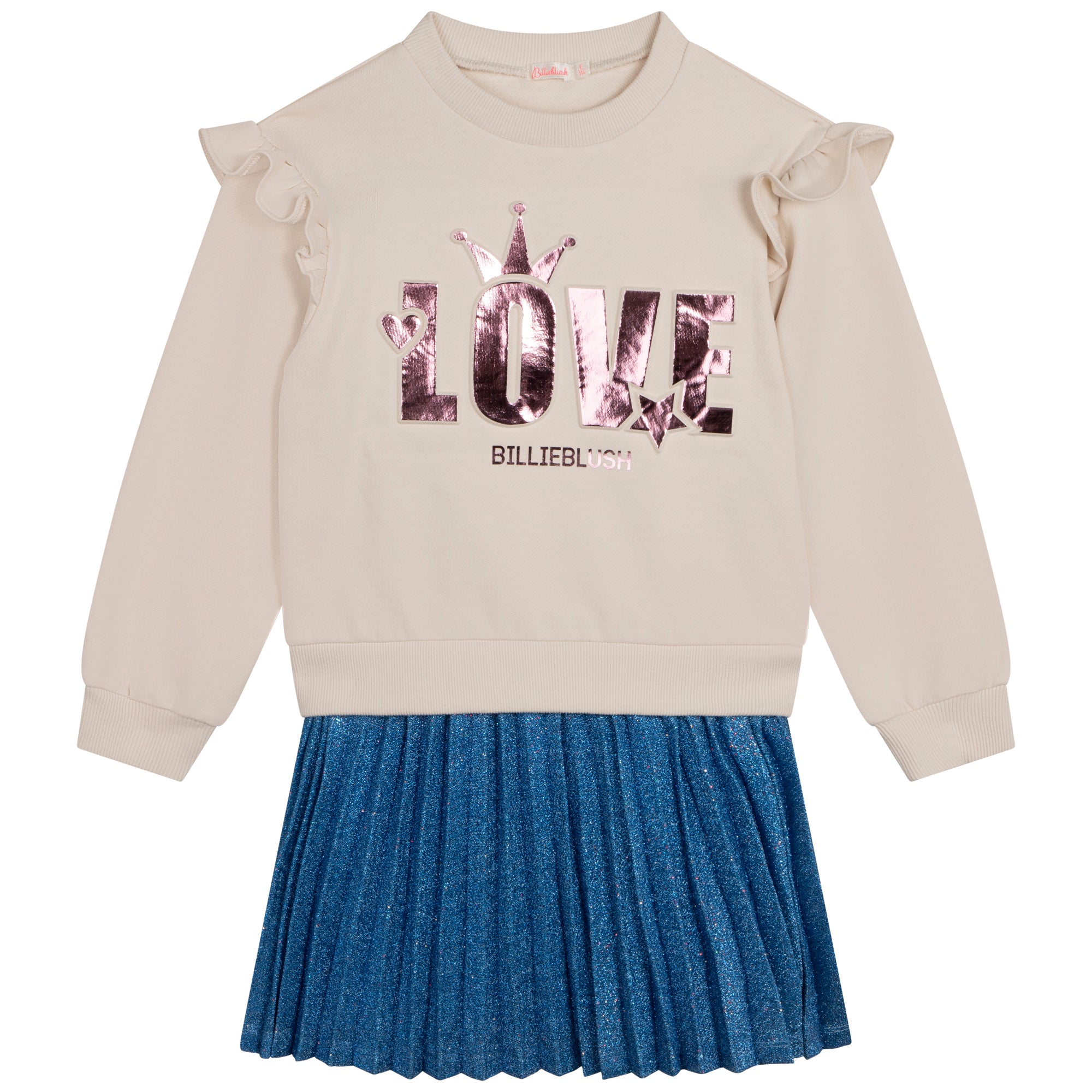 Girls Beige Printed Dress
