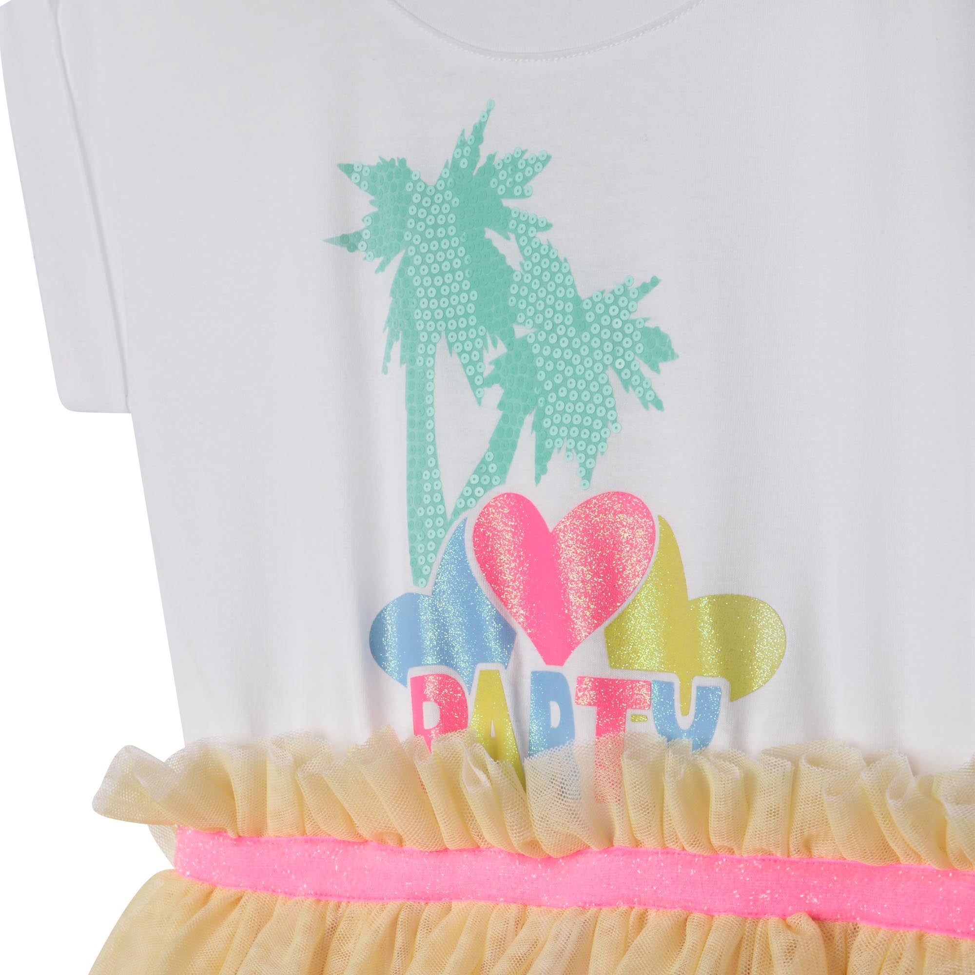 Girls White Printed Dress