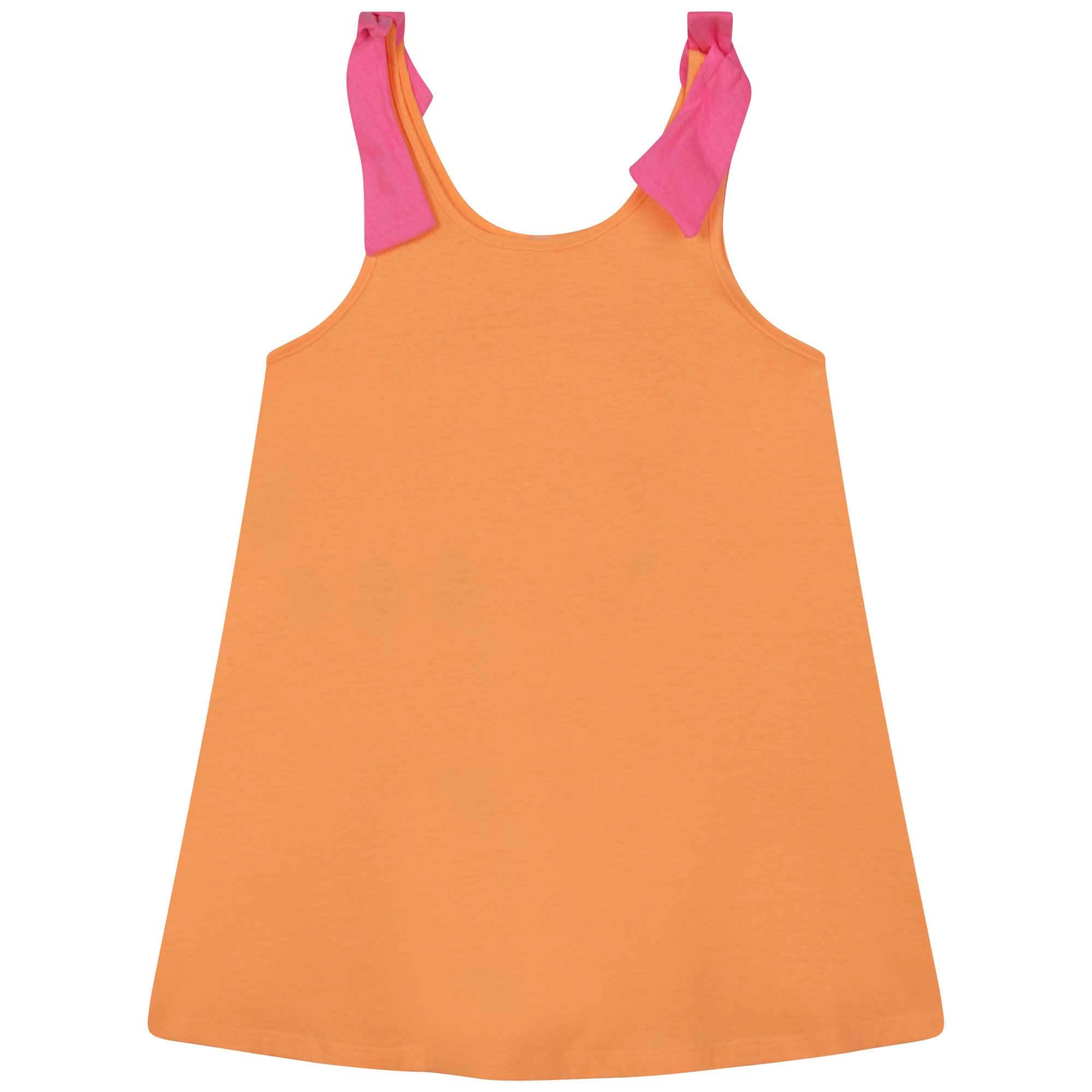 Girls Orange Printed Dress