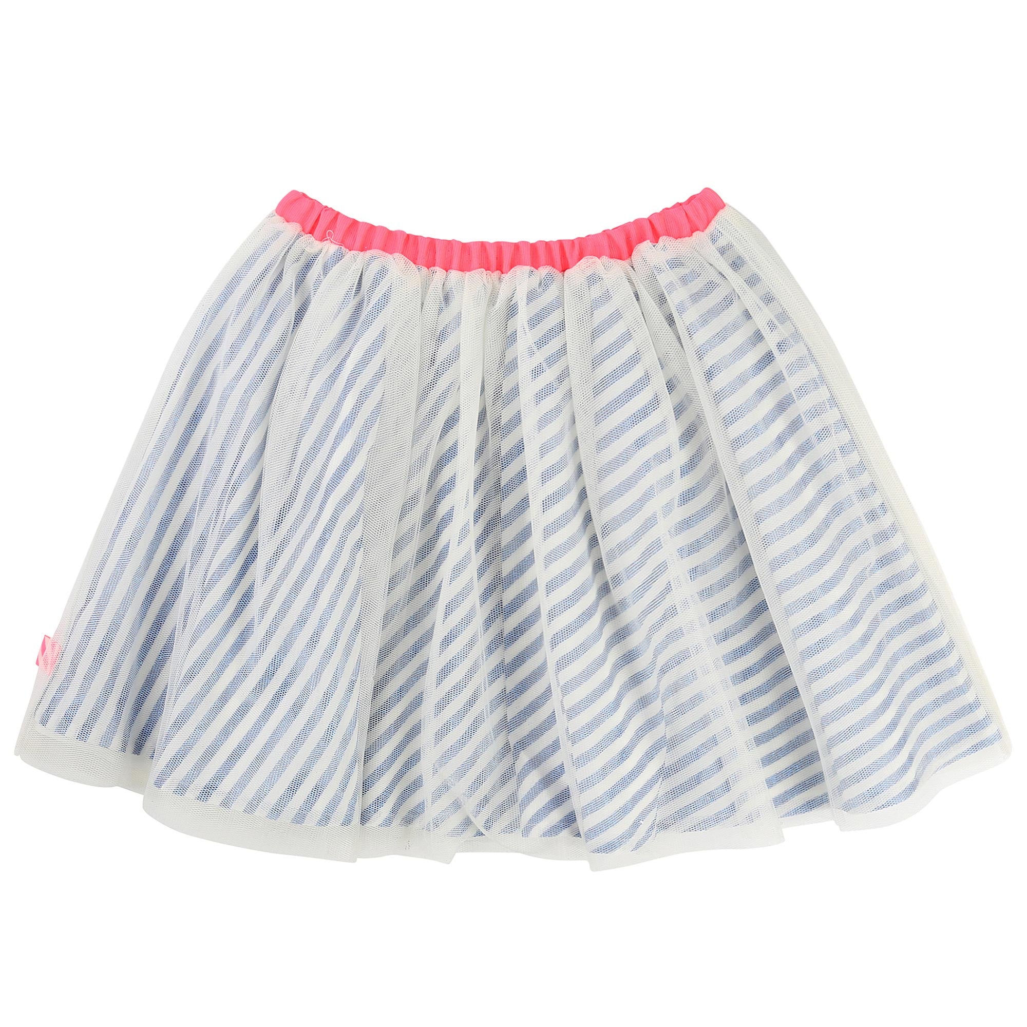 Girls Blue Cotton & Tulle Skirt