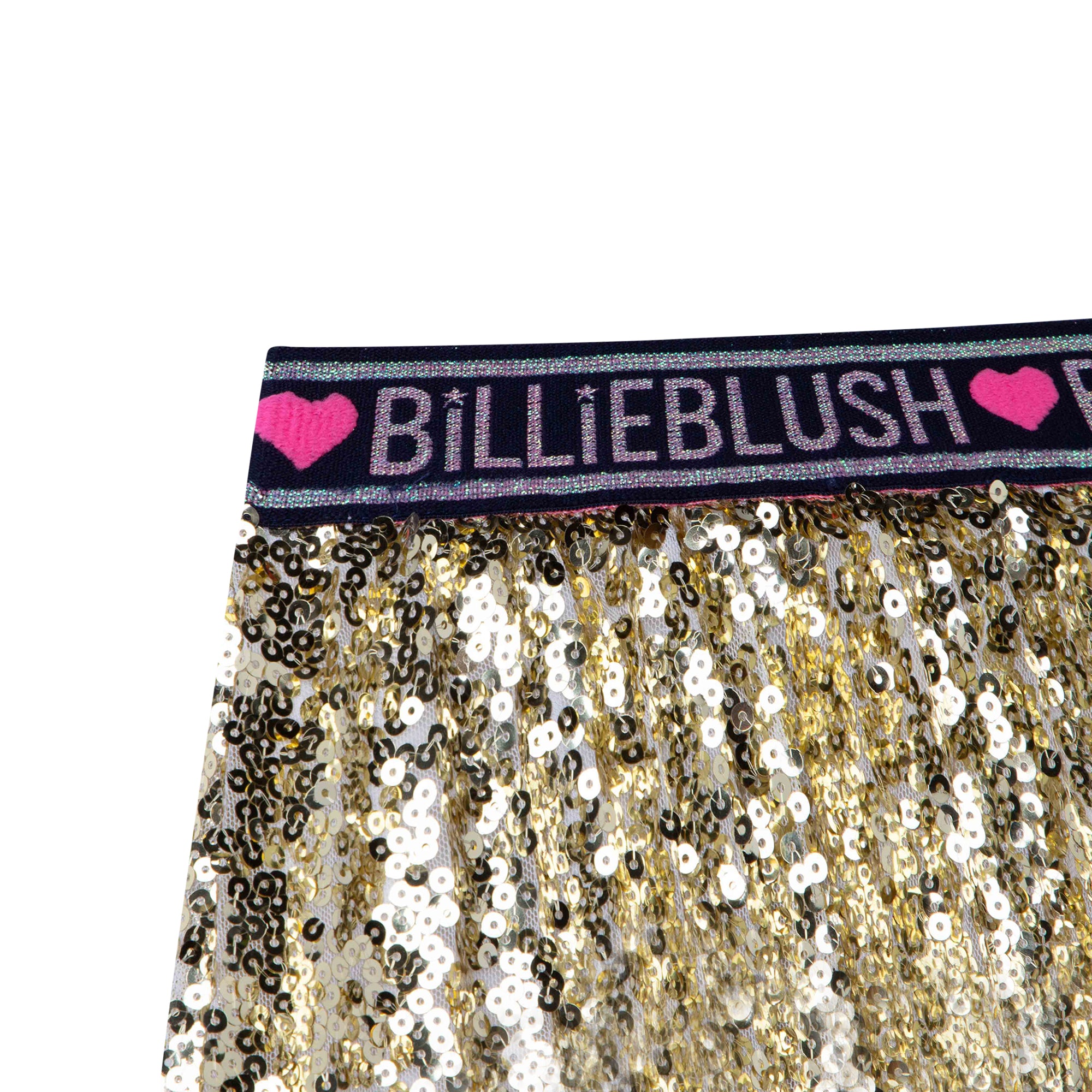 Girls Yellow Sequin Pleated Skirt