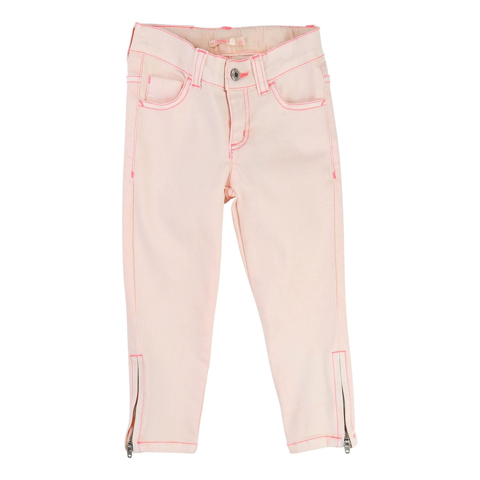Girls Pink Cotton Trousers With Zip-Up At Ankle - CÉMAROSE | Children's Fashion Store