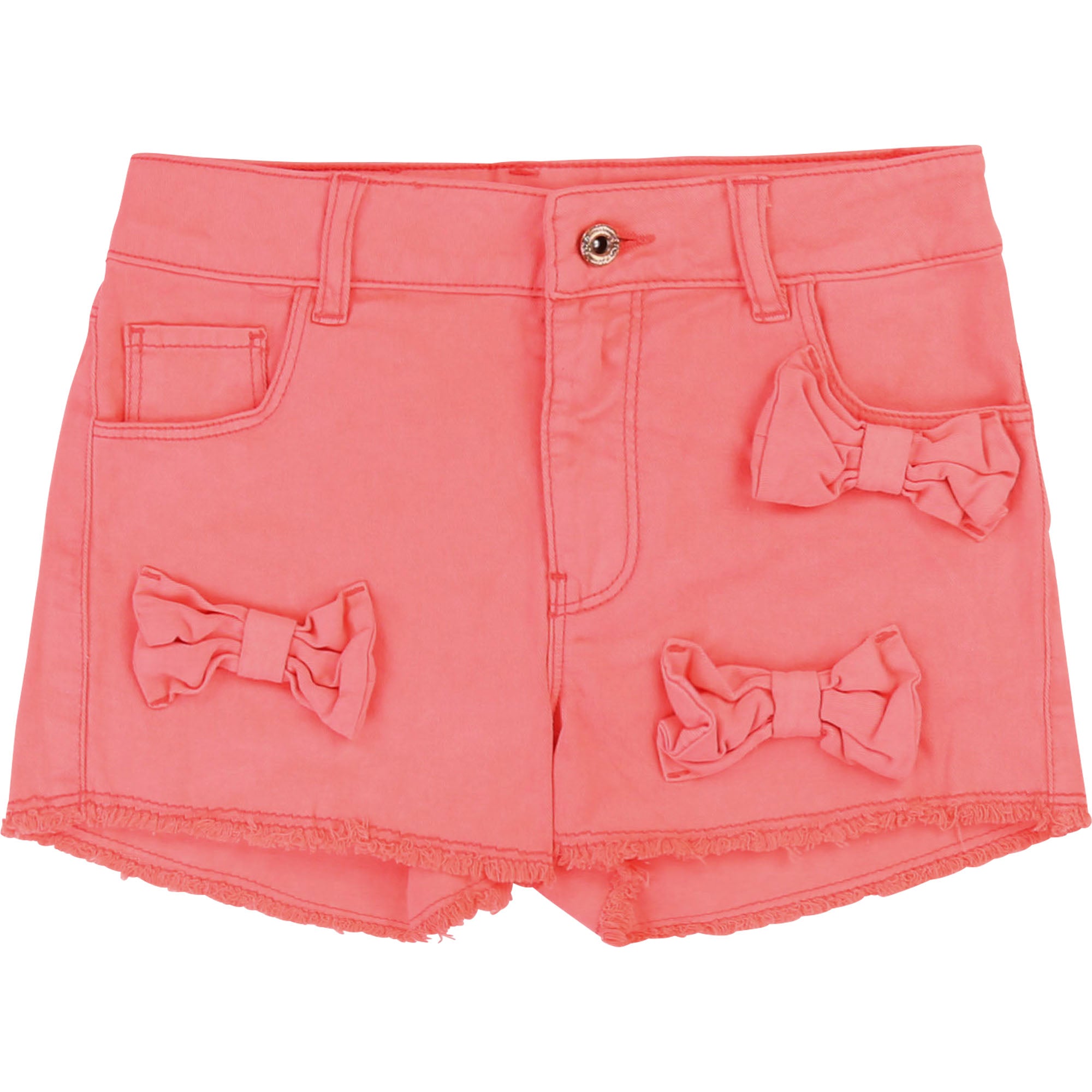 Girls Rose Fluo Cotton Shorts