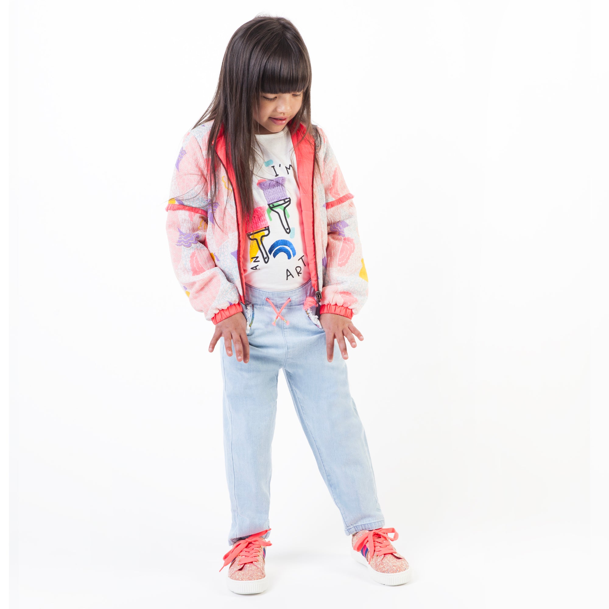 Girls Light Blue Denim Cotton Trousers