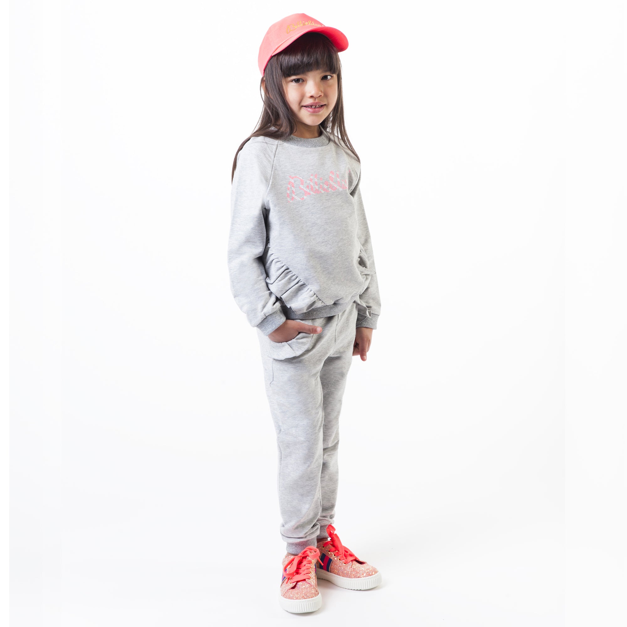 Girls Gray Cotton Trousers