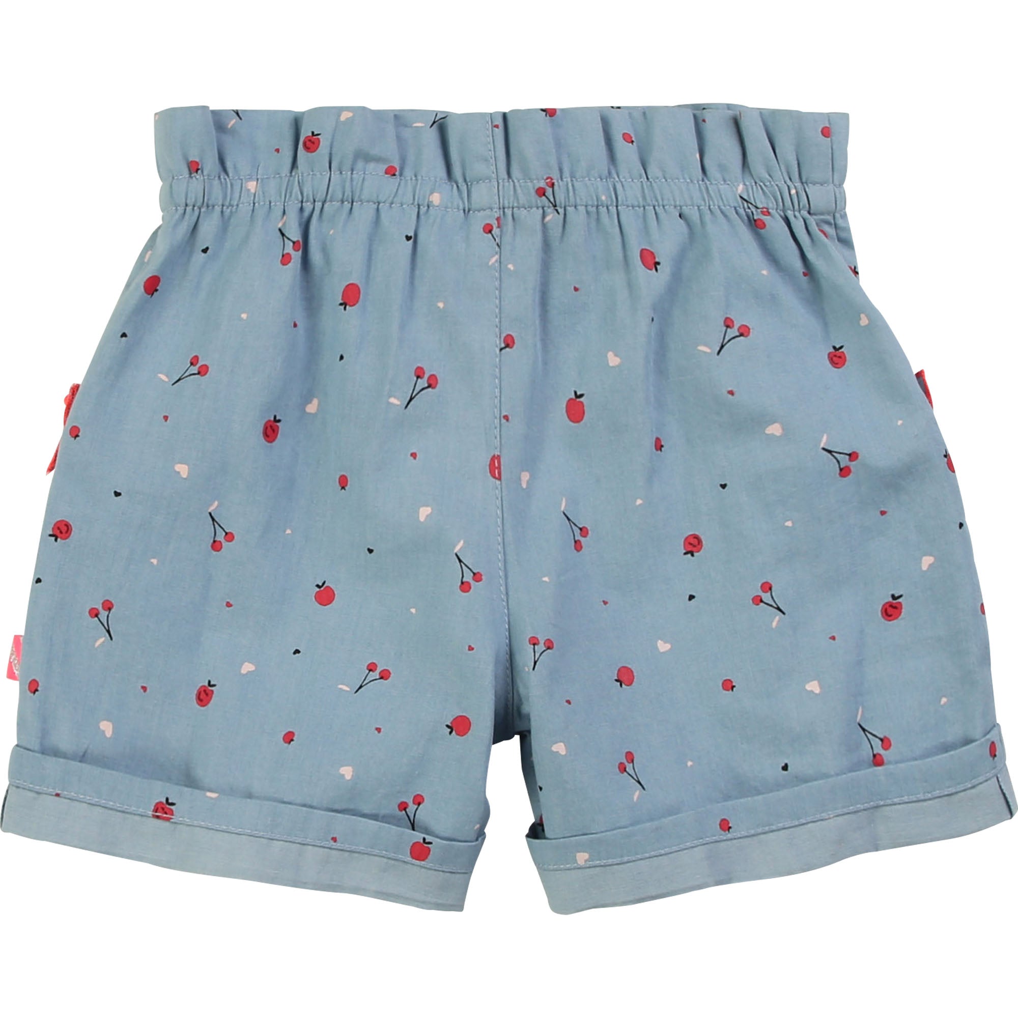 Girls Blue Frill Cotton Shorts
