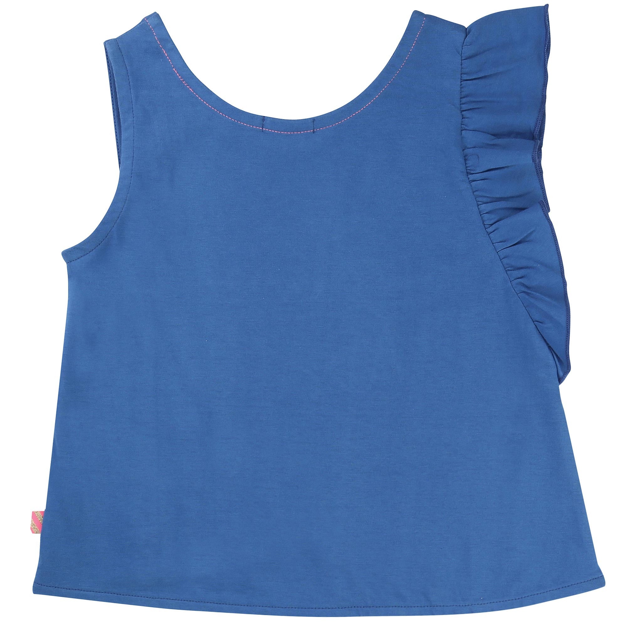 Girls Blue Cotton Jersey Vest