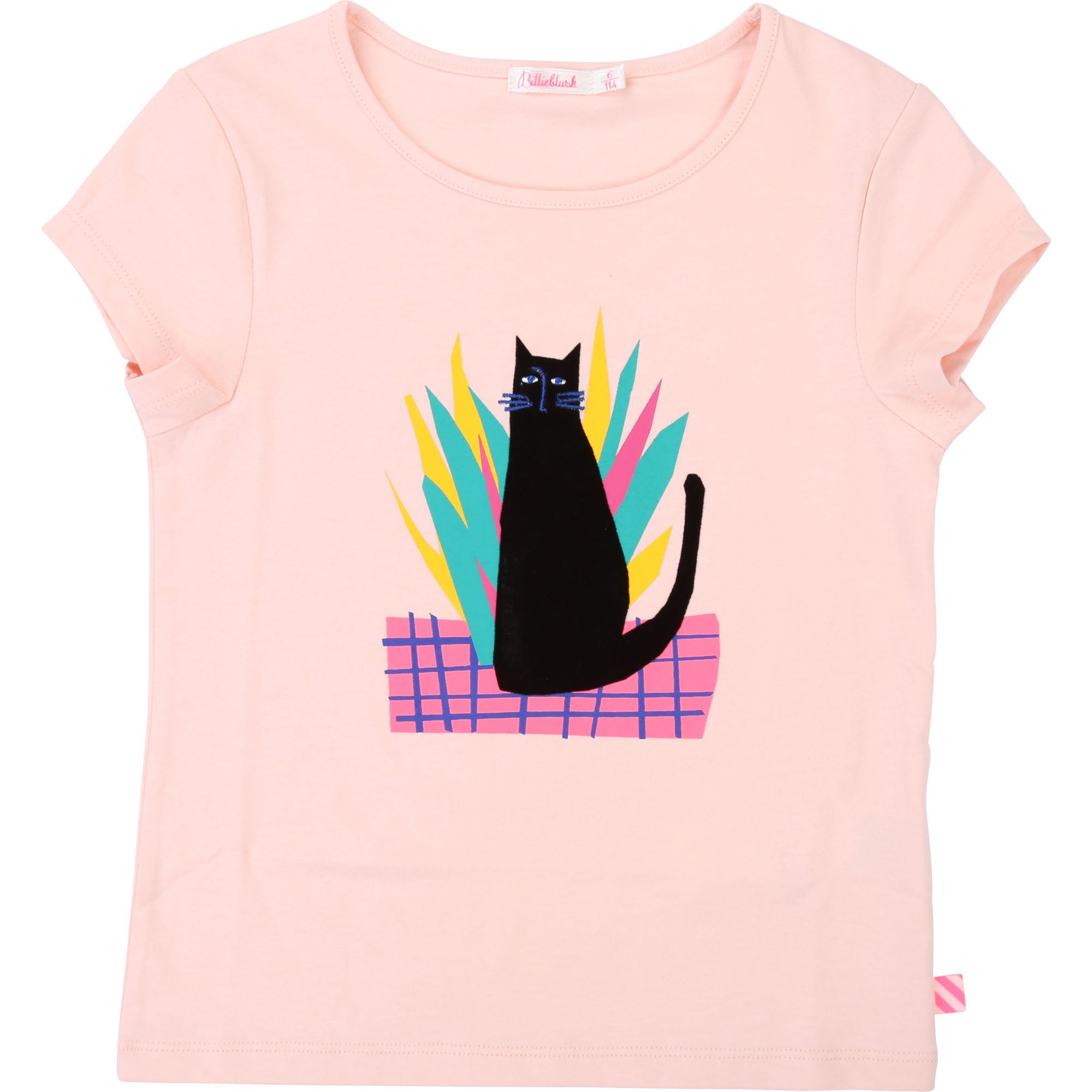 Girls Pink Printed Cotton T-shirt