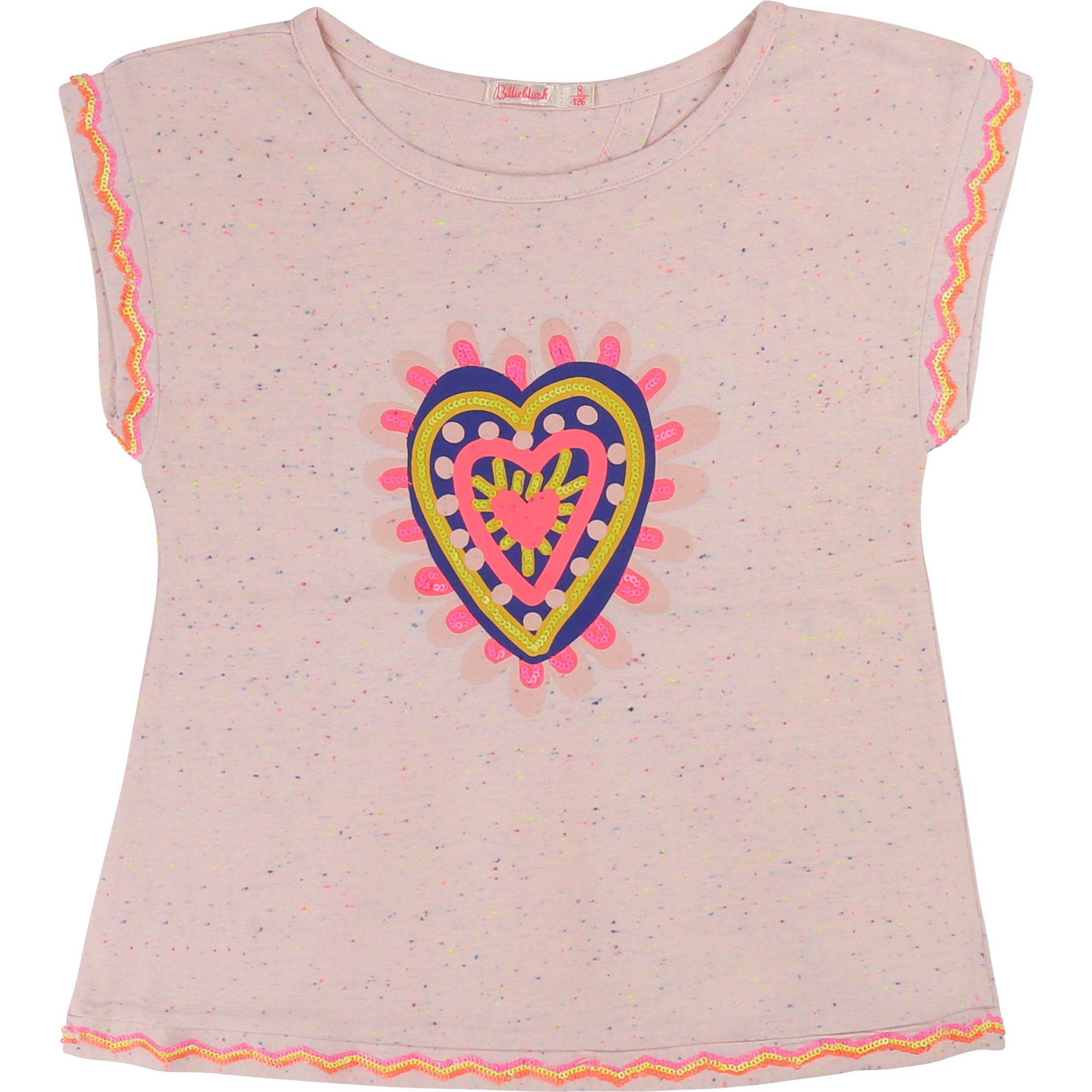 Girls Pink Heart Cotton T-shirt