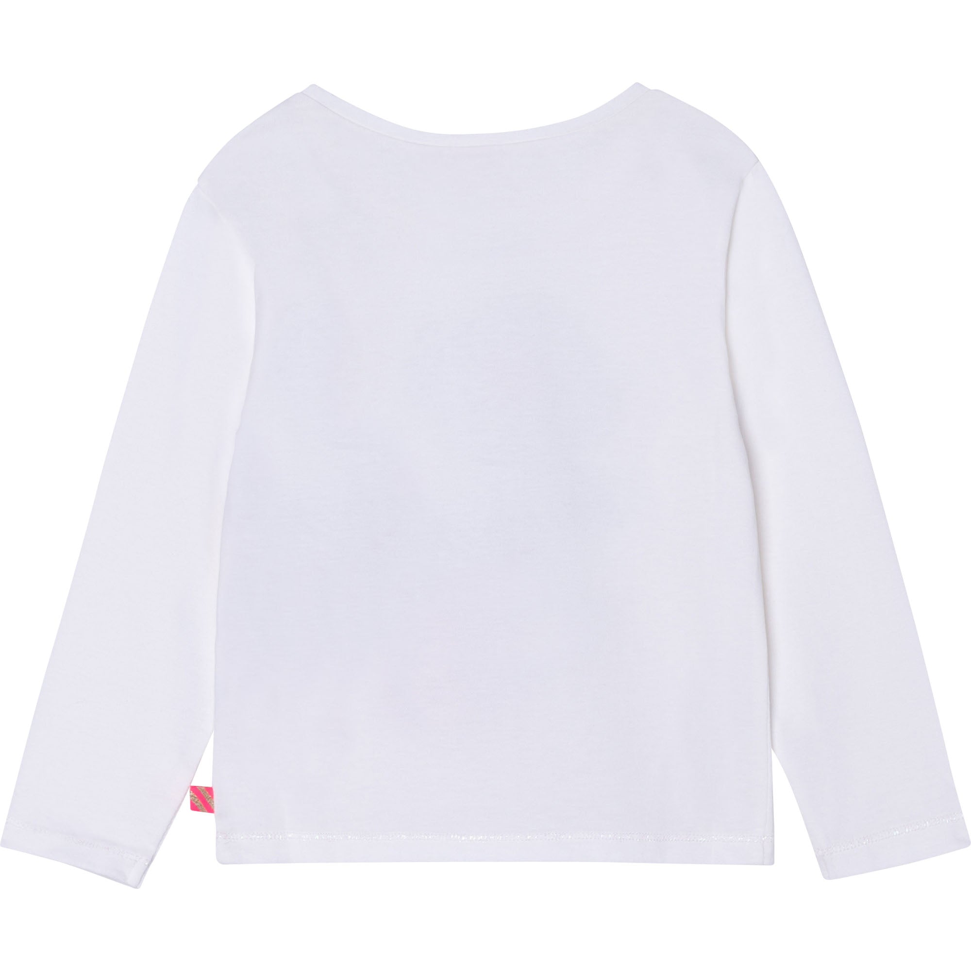 Girls White Pattern Cotton T-Shirt