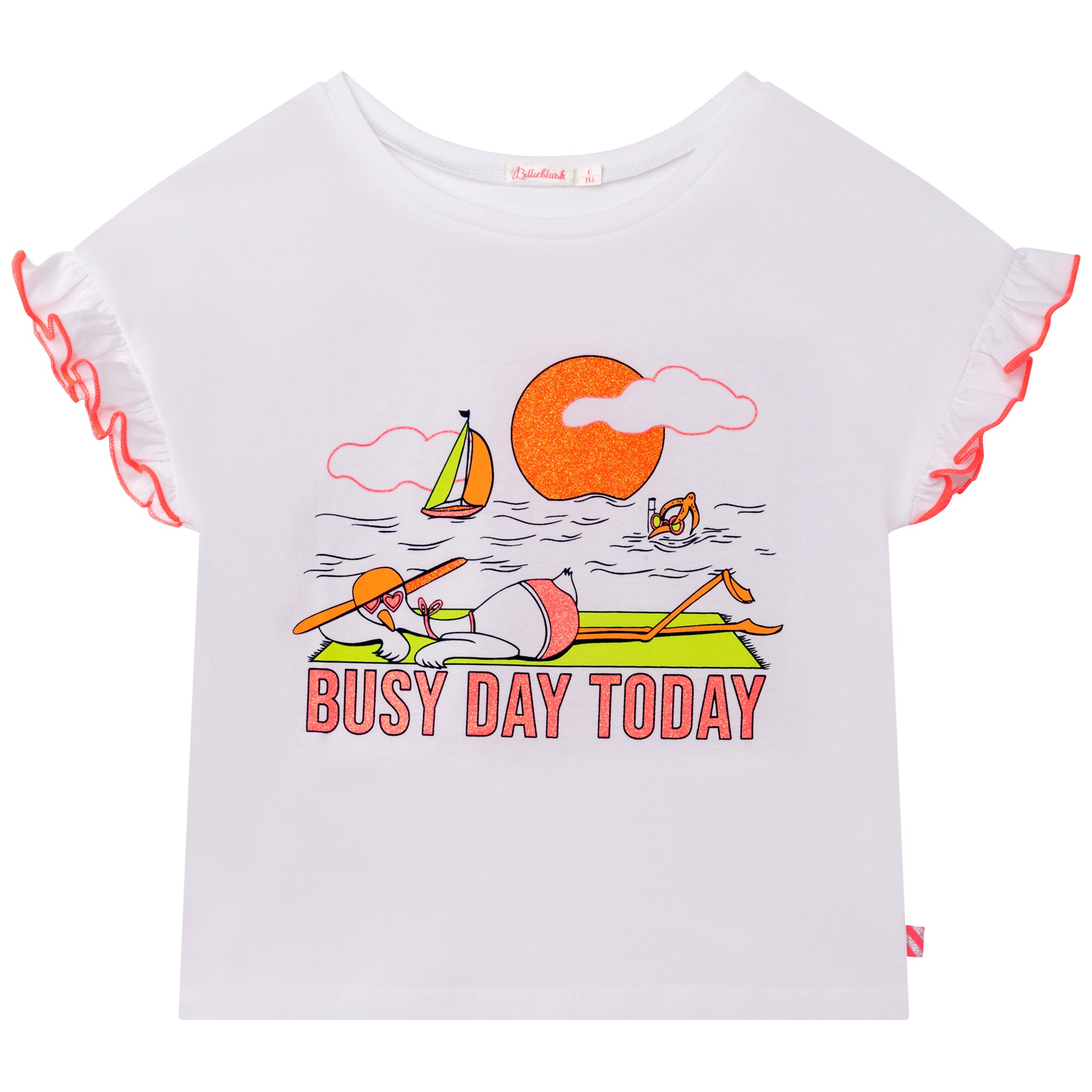 Girls White Cotton T-Shirt