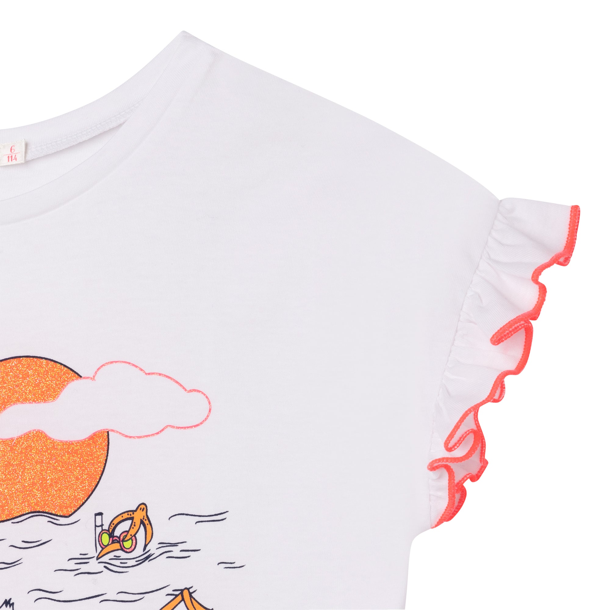 Girls White Cotton T-Shirt