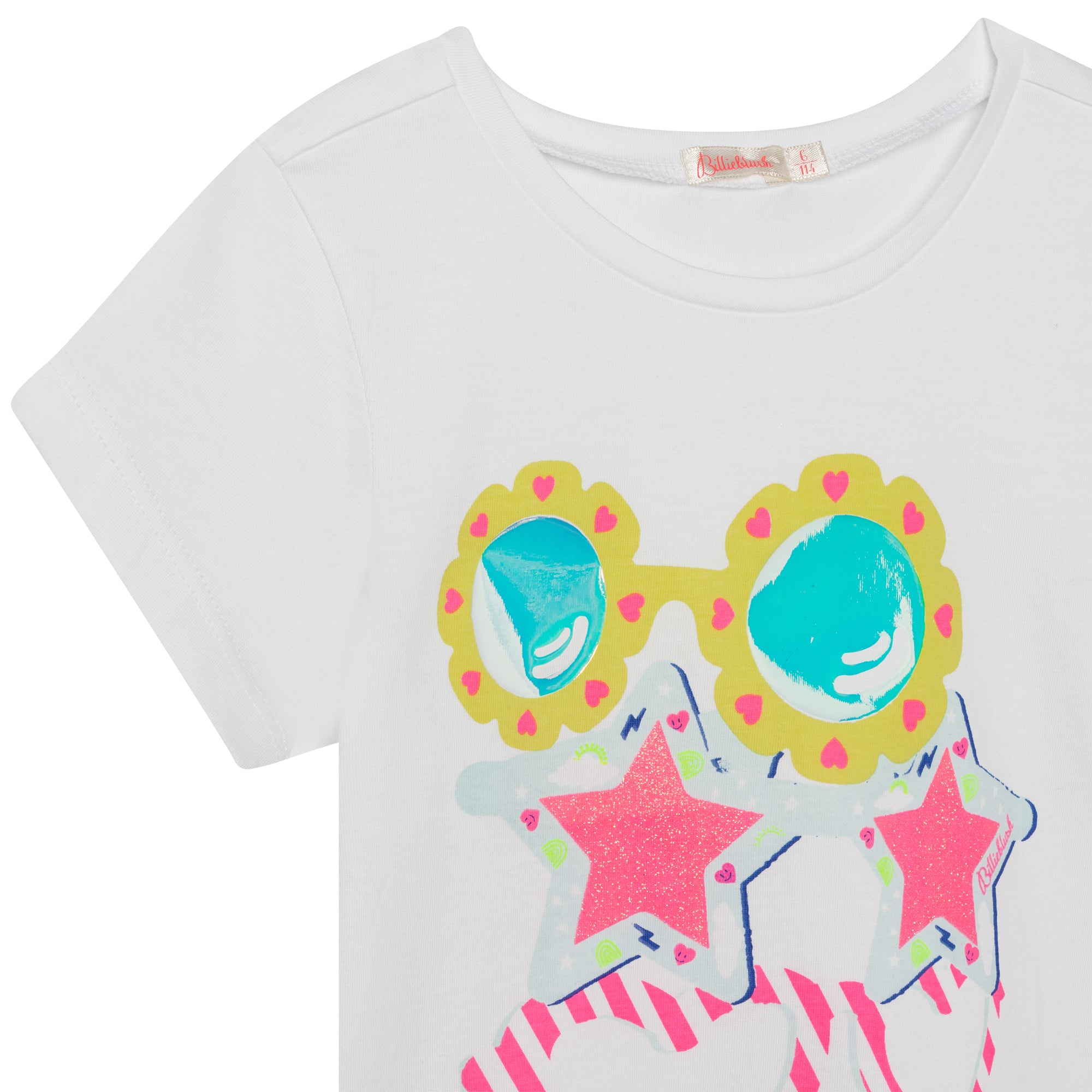 Girls White Cotton T-Shirt