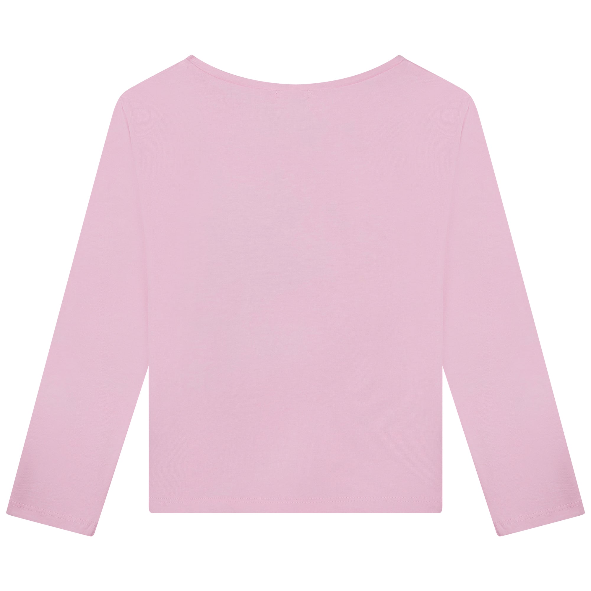 Girls Pink Printed Cotton T-Shirt