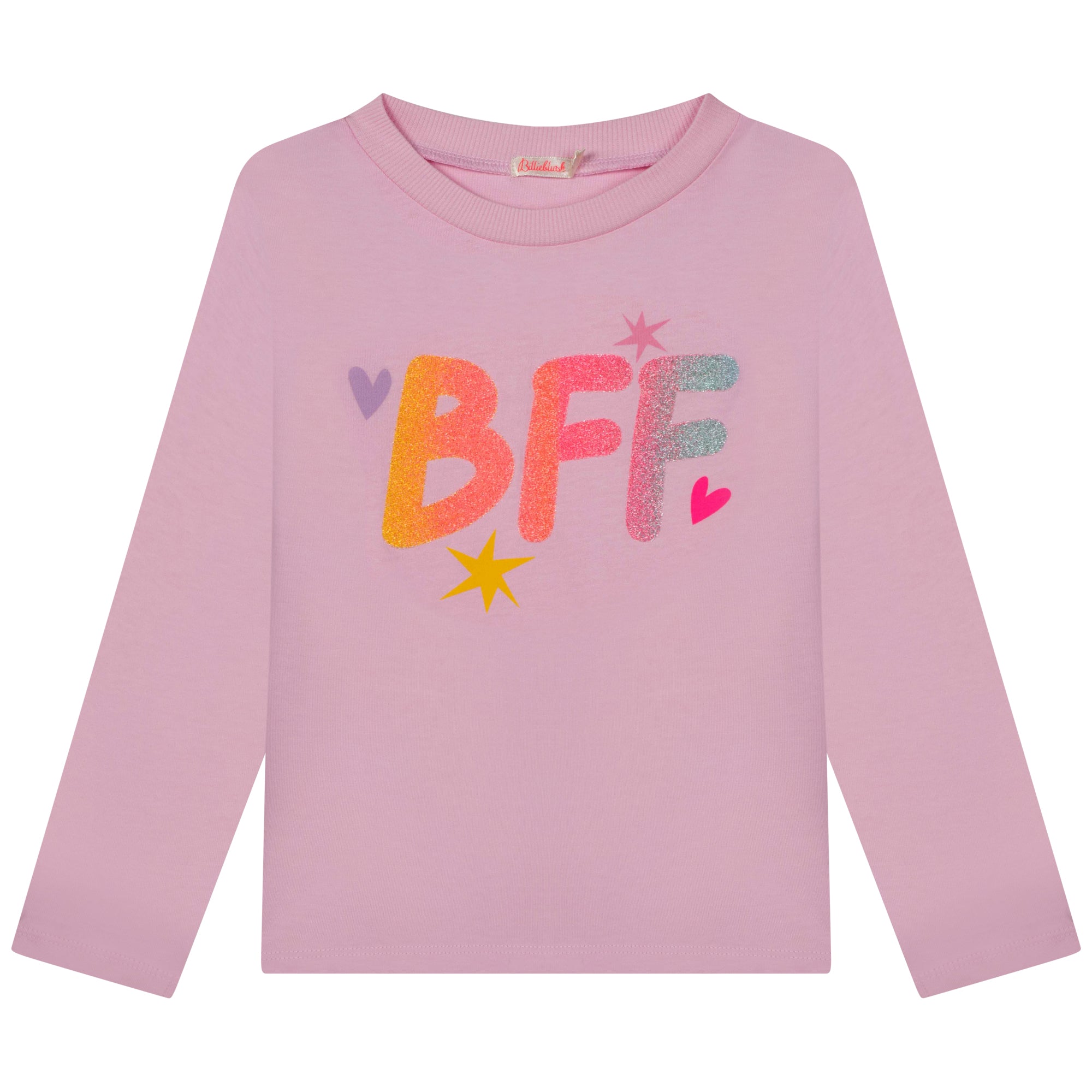 Girls Pink Printed Cotton T-Shirt
