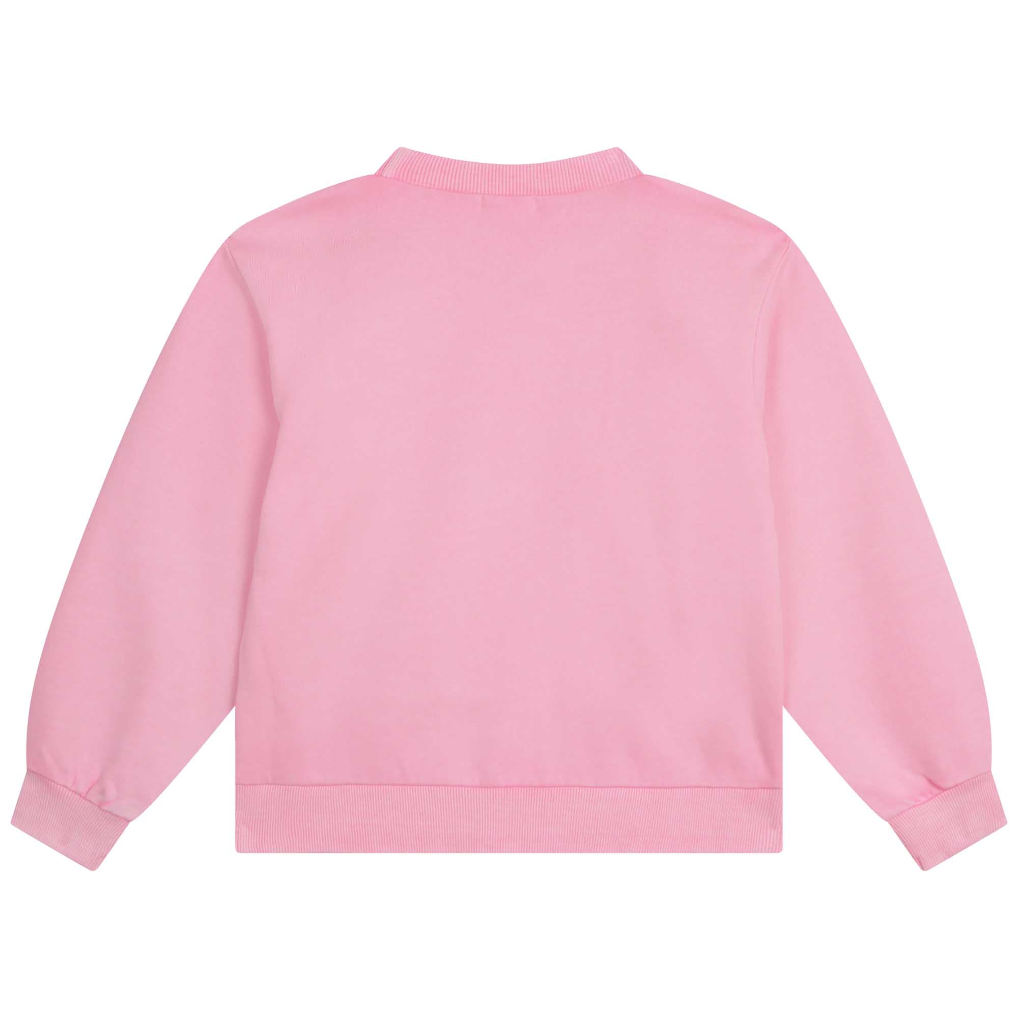 Girls Pink Sequin Cotton Sweatshirt