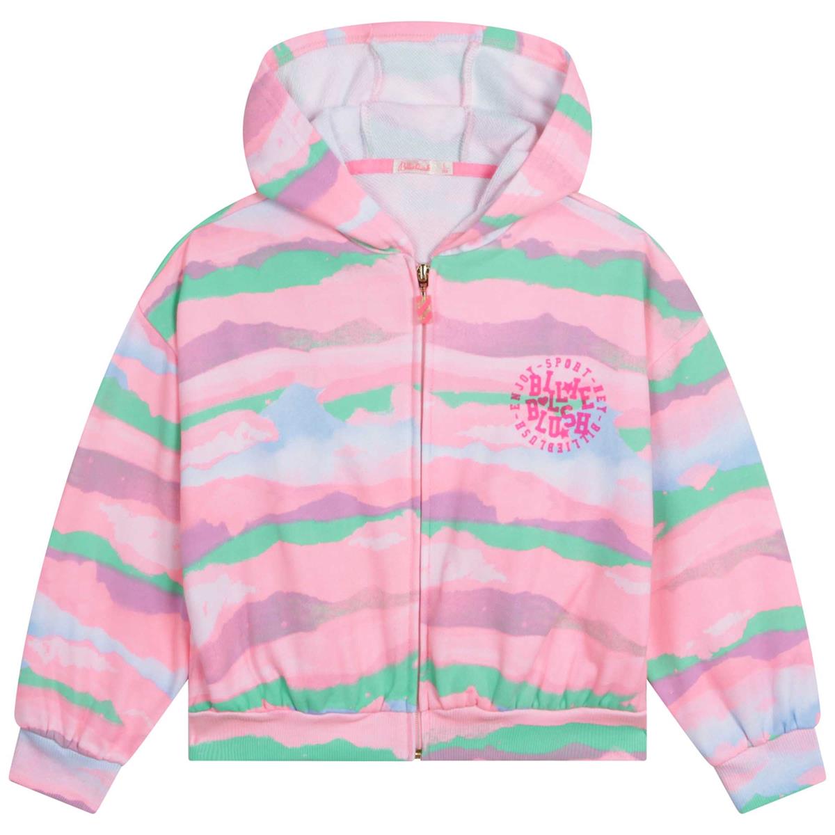 Girls Pink Zip-Up Top