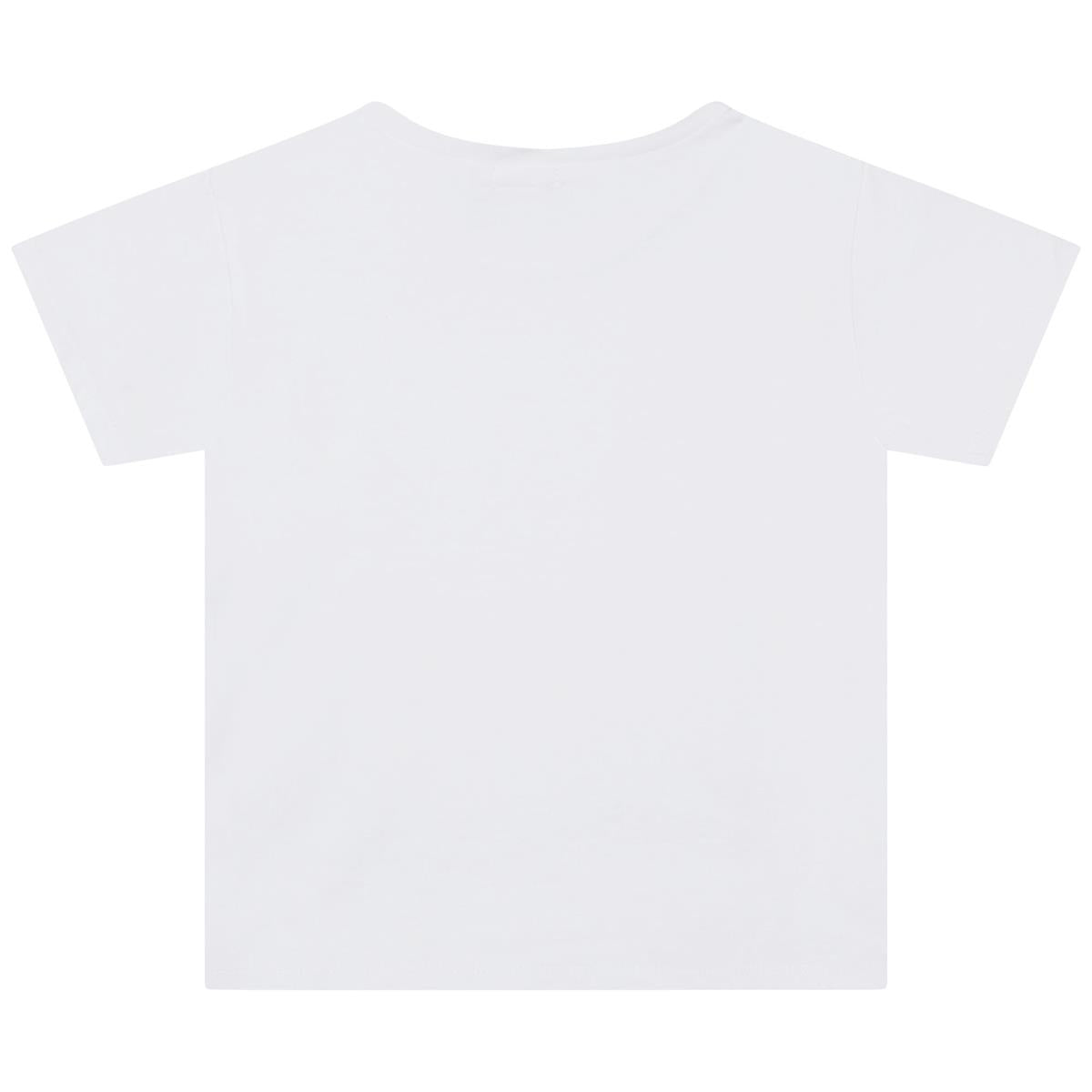 Girls White Printed T-Shirt